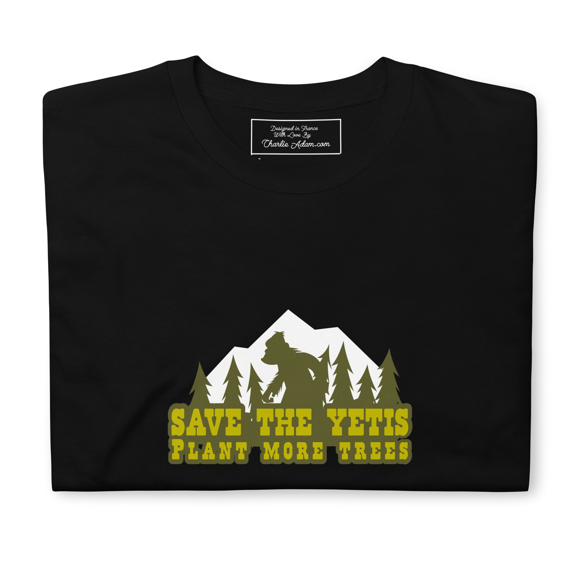 T-shirt softstyle en coton Save the Yetis Plant more Trees (face & dos)