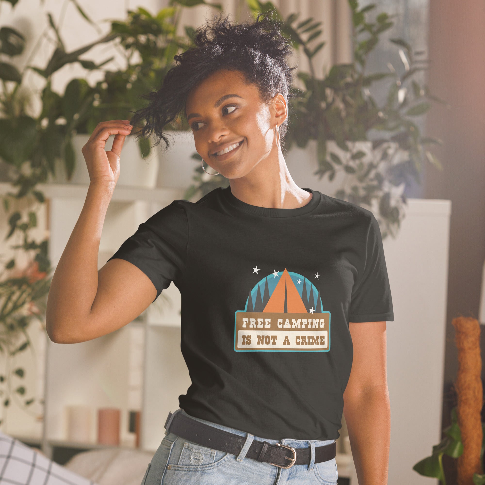 Softstyle Cotton T-Shirt Free camping is not a crime graphic
