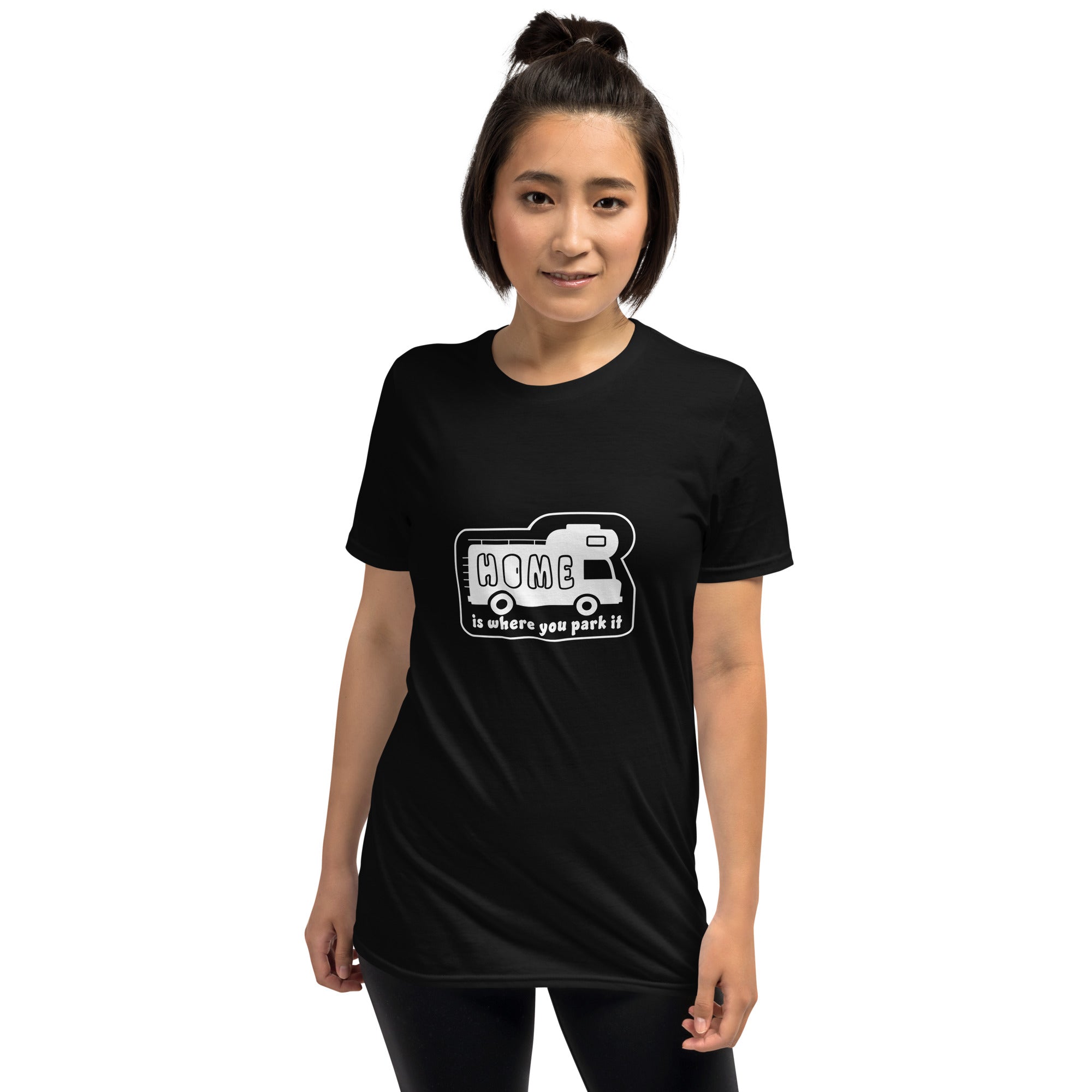 Softstyle Cotton T-Shirt White Camper Van Home is where you park it