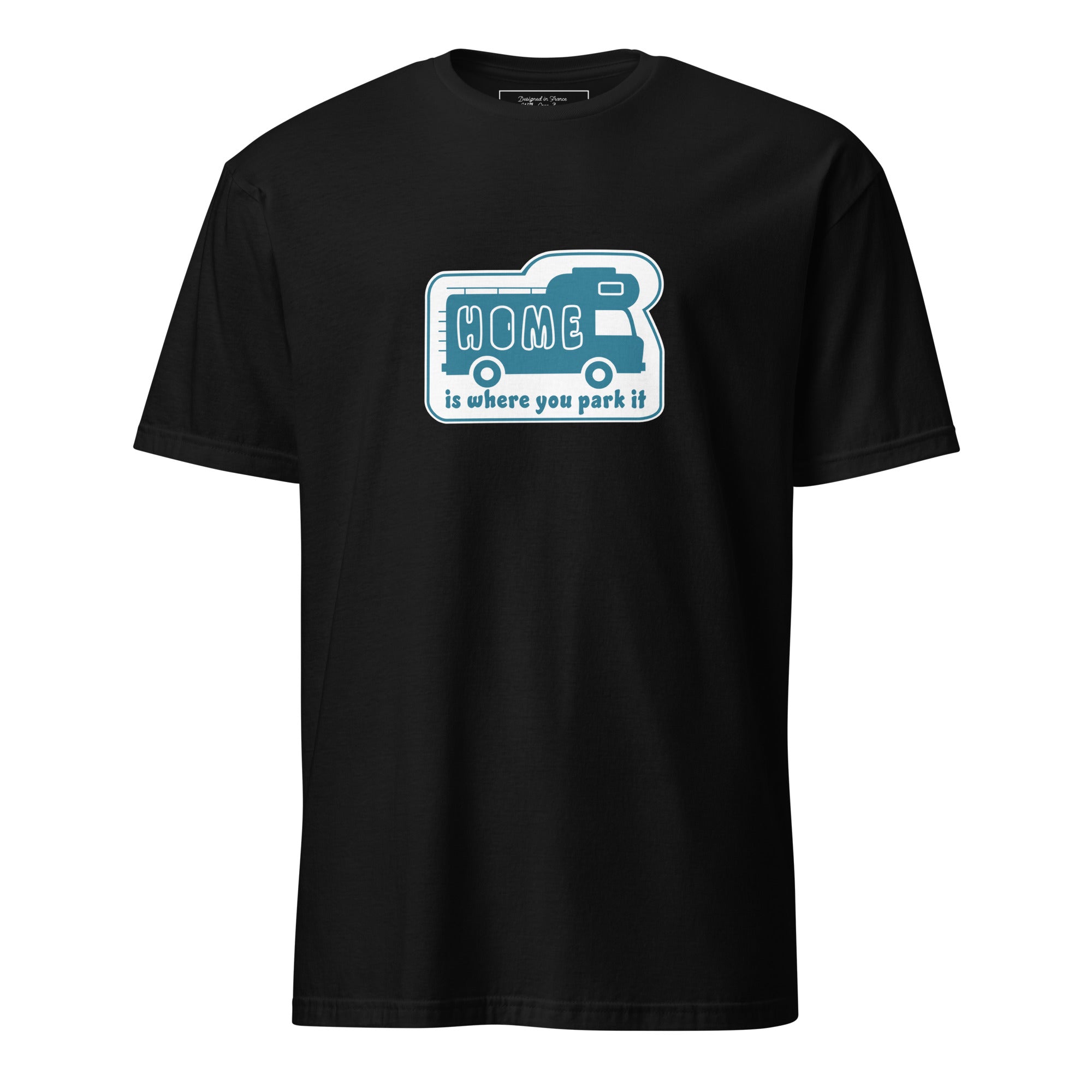 Softstyle Cotton T-Shirt Blue Camper Van Home is where you park it