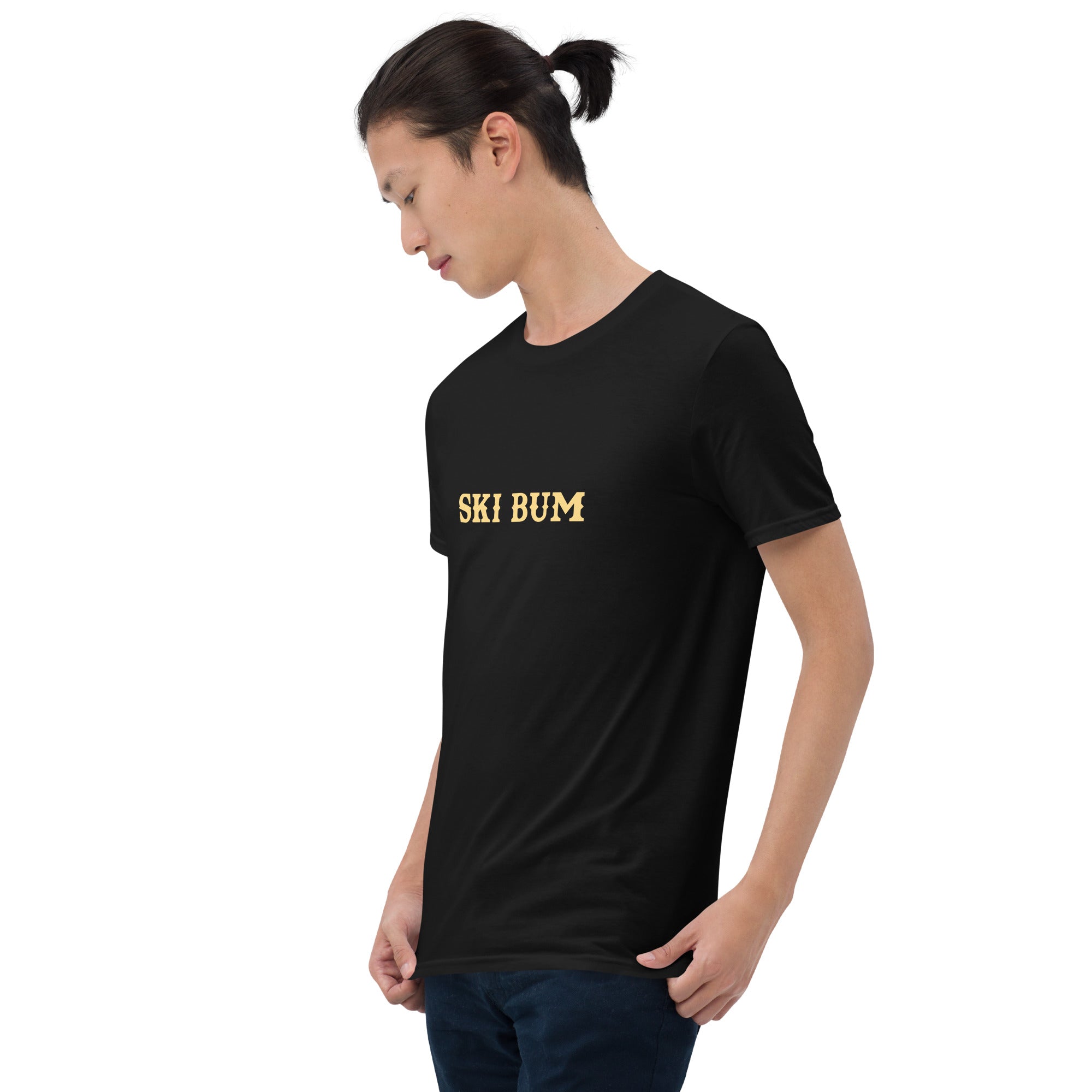 Softstyle Cotton T-Shirt Ski Bum light text