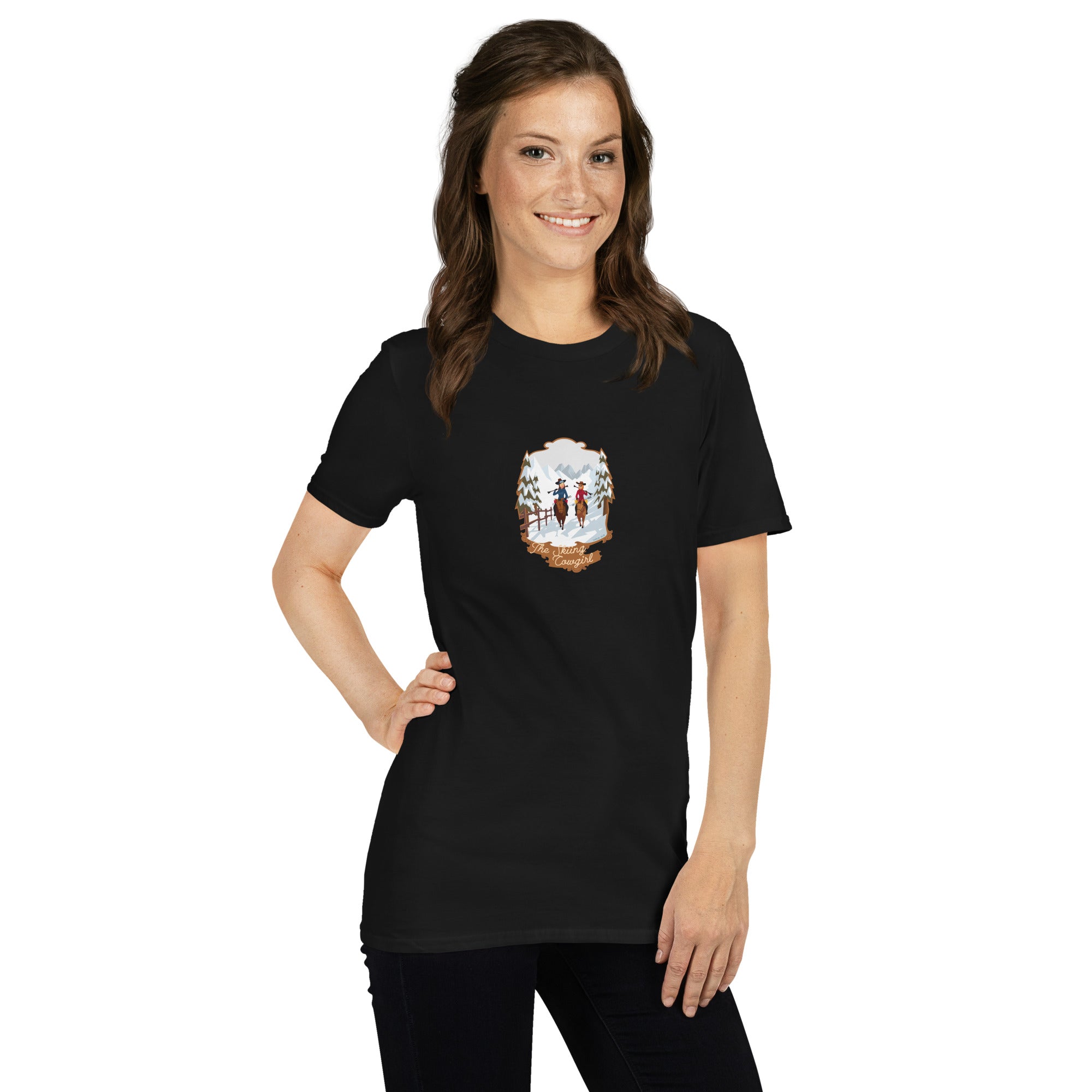 T-shirt softstyle en coton The Skiing Cowgirl (face & dos)
