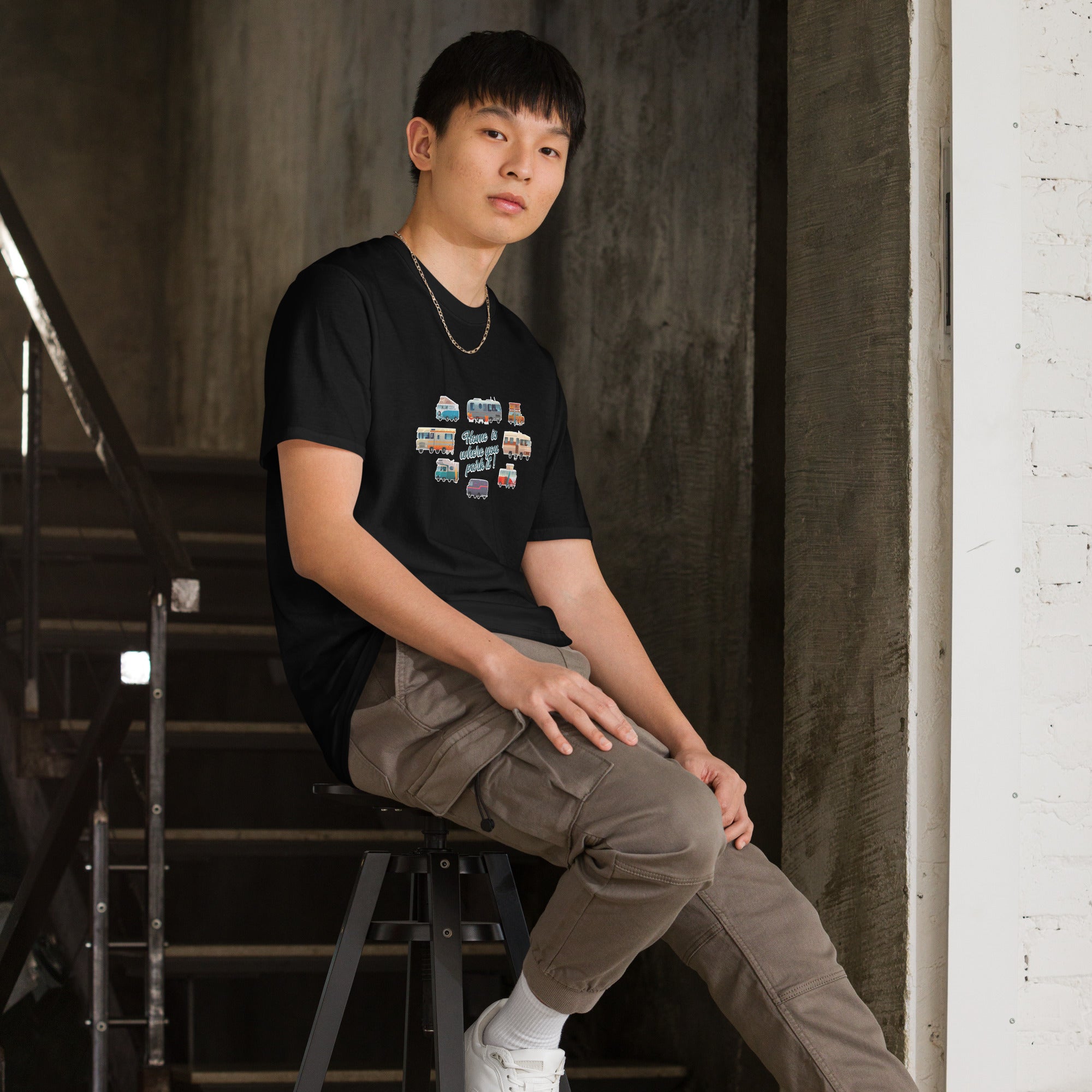 Softstyle Cotton T-Shirt Square Vintage Campers