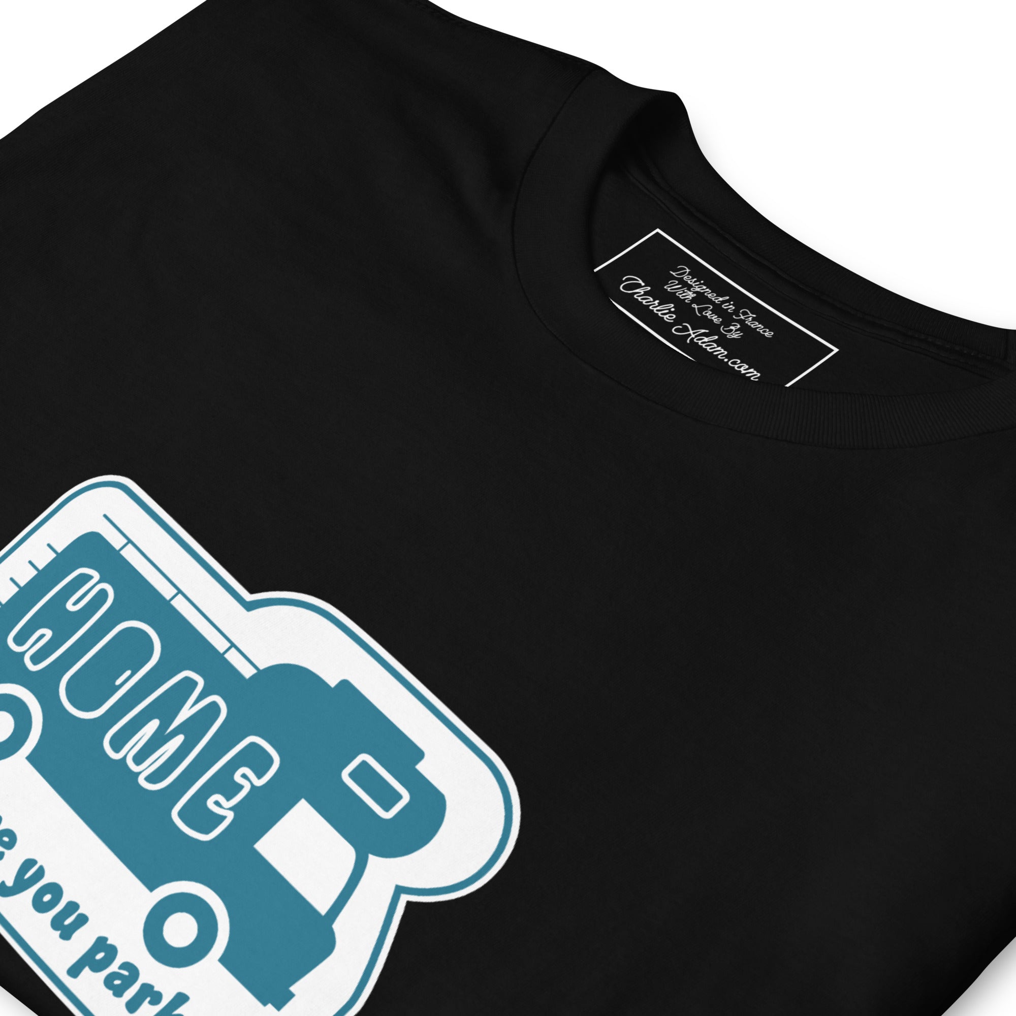 Softstyle Cotton T-Shirt Blue Camper Van Home is where you park it