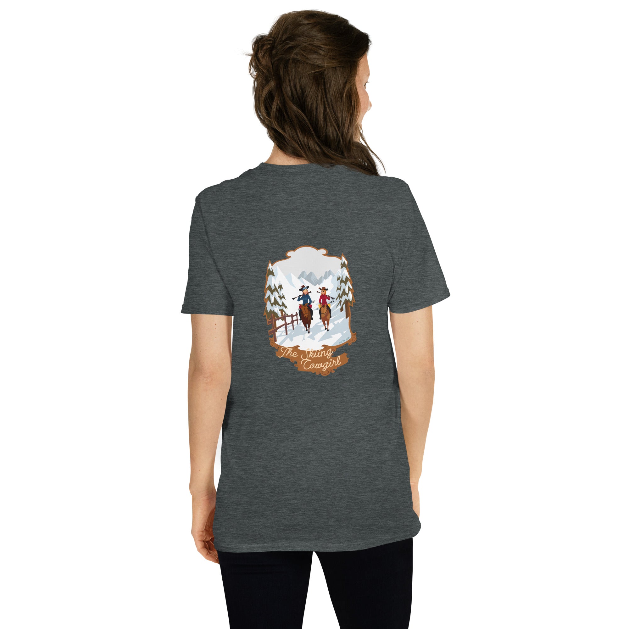 T-shirt softstyle en coton The Skiing Cowgirl (face & dos)