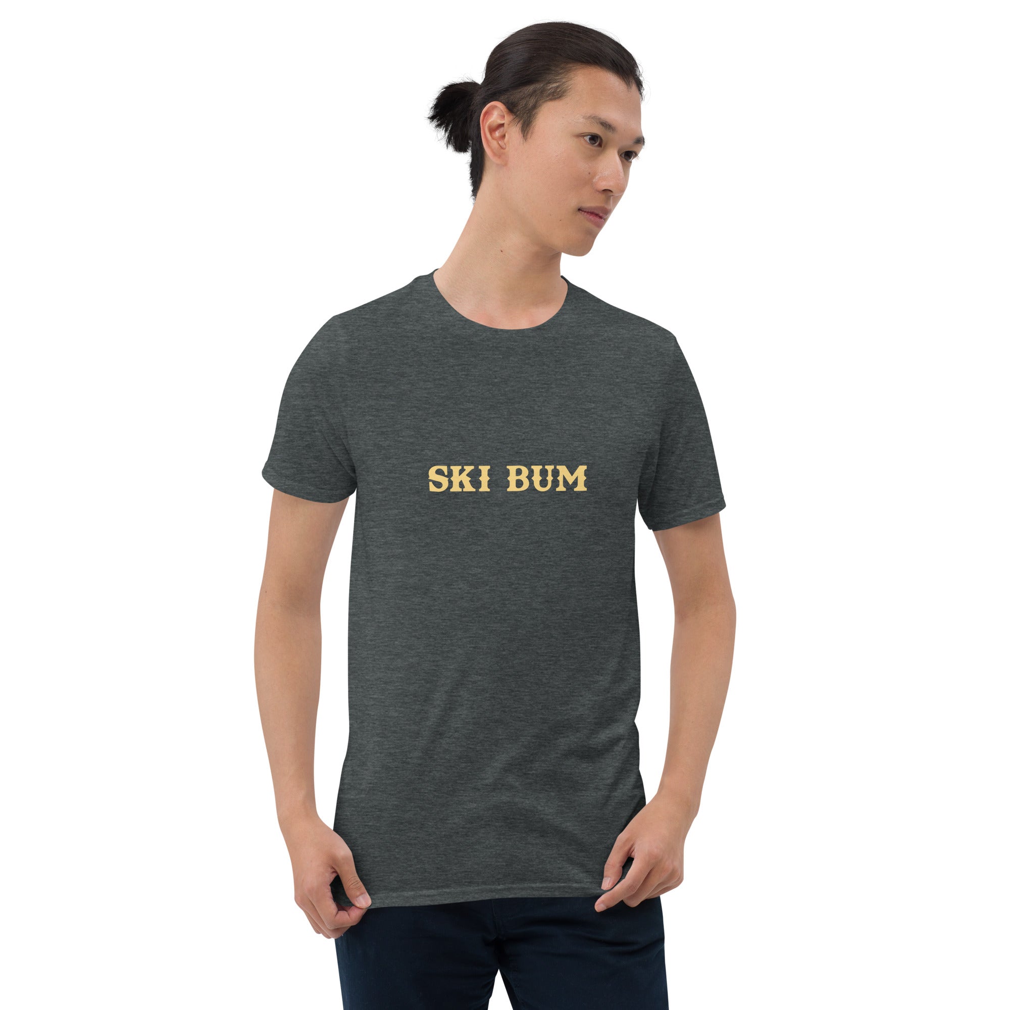 Softstyle Cotton T-Shirt Ski Bum light text