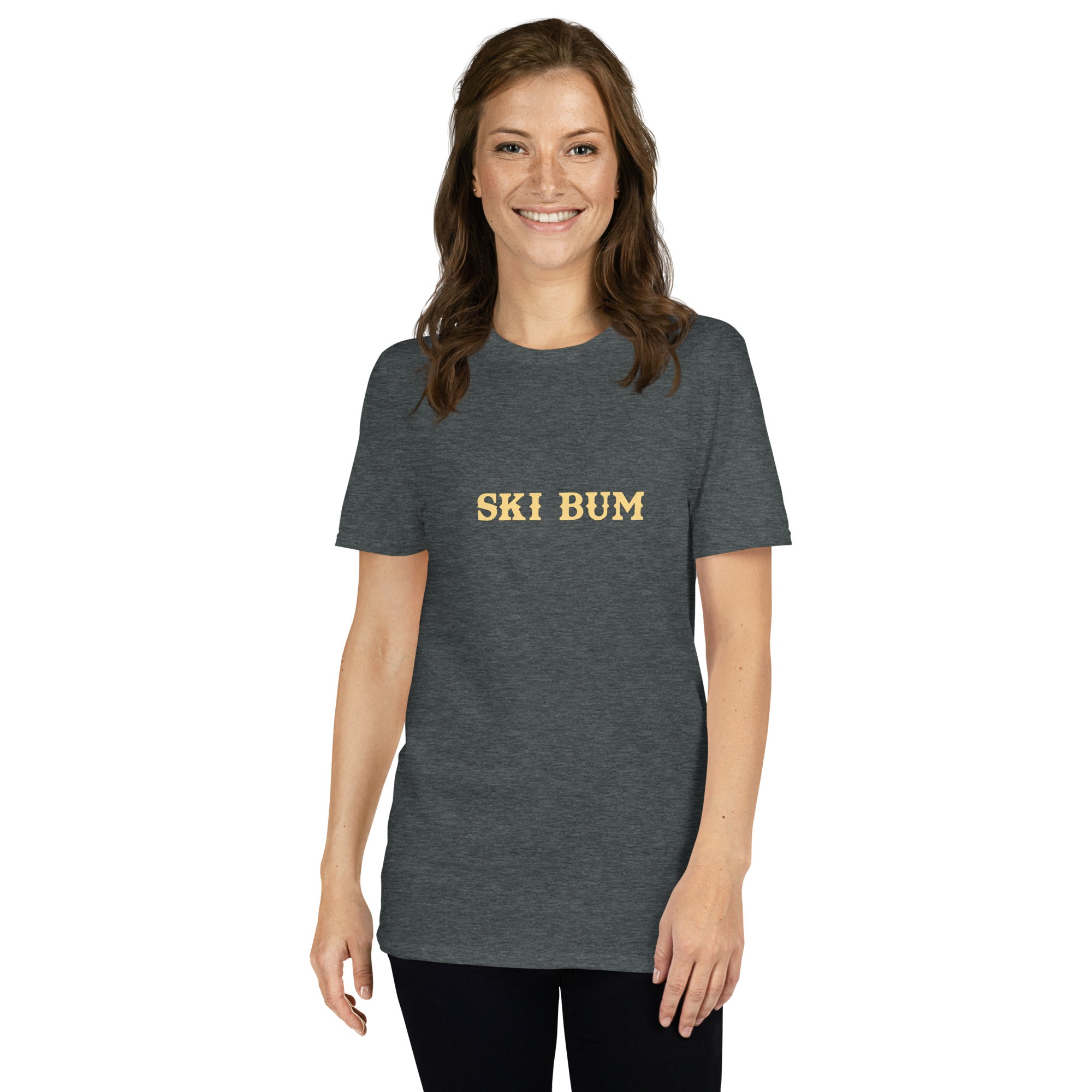 Softstyle Cotton T-Shirt Ski Bum light text