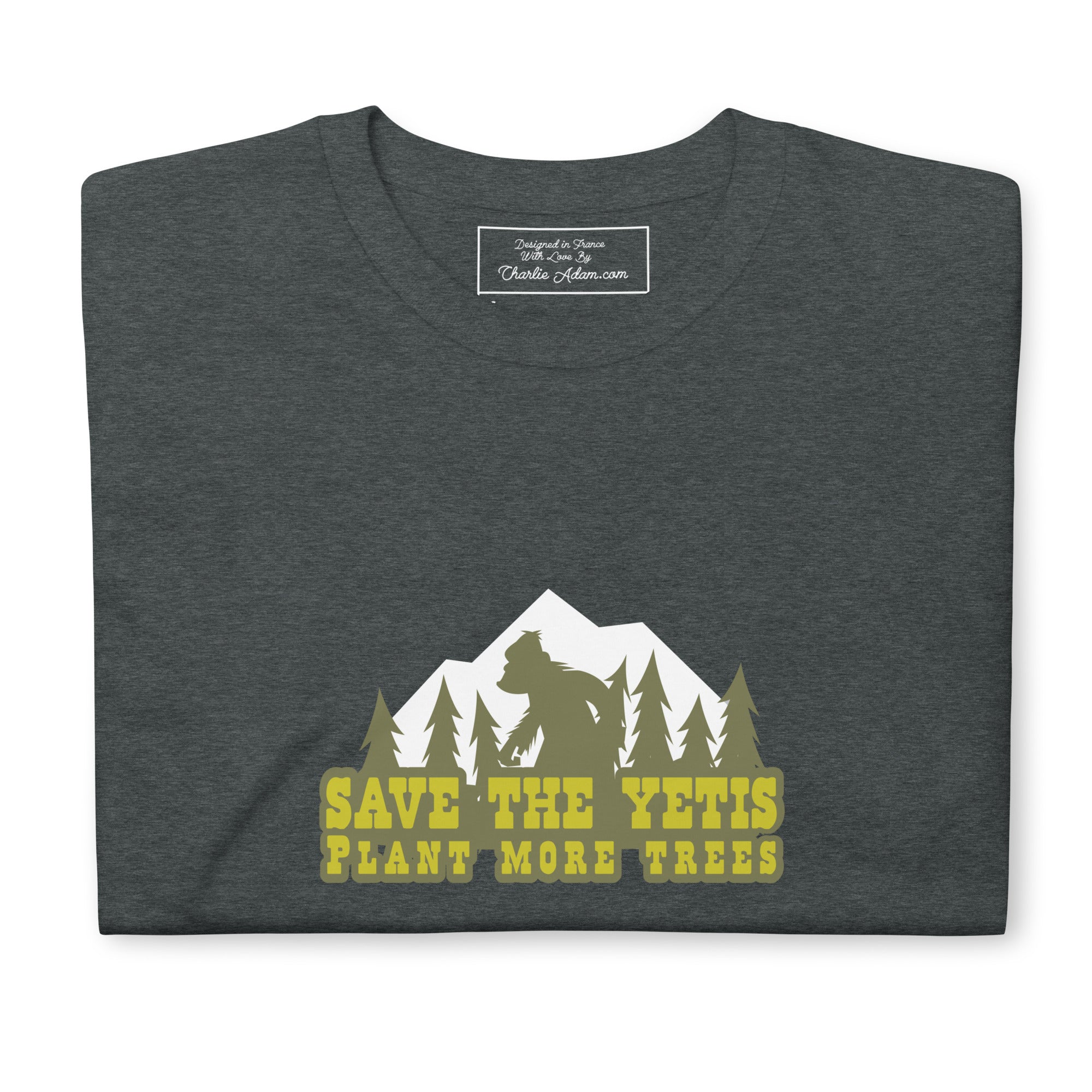 T-shirt softstyle en coton Save the Yetis Plant more Trees (face & dos)