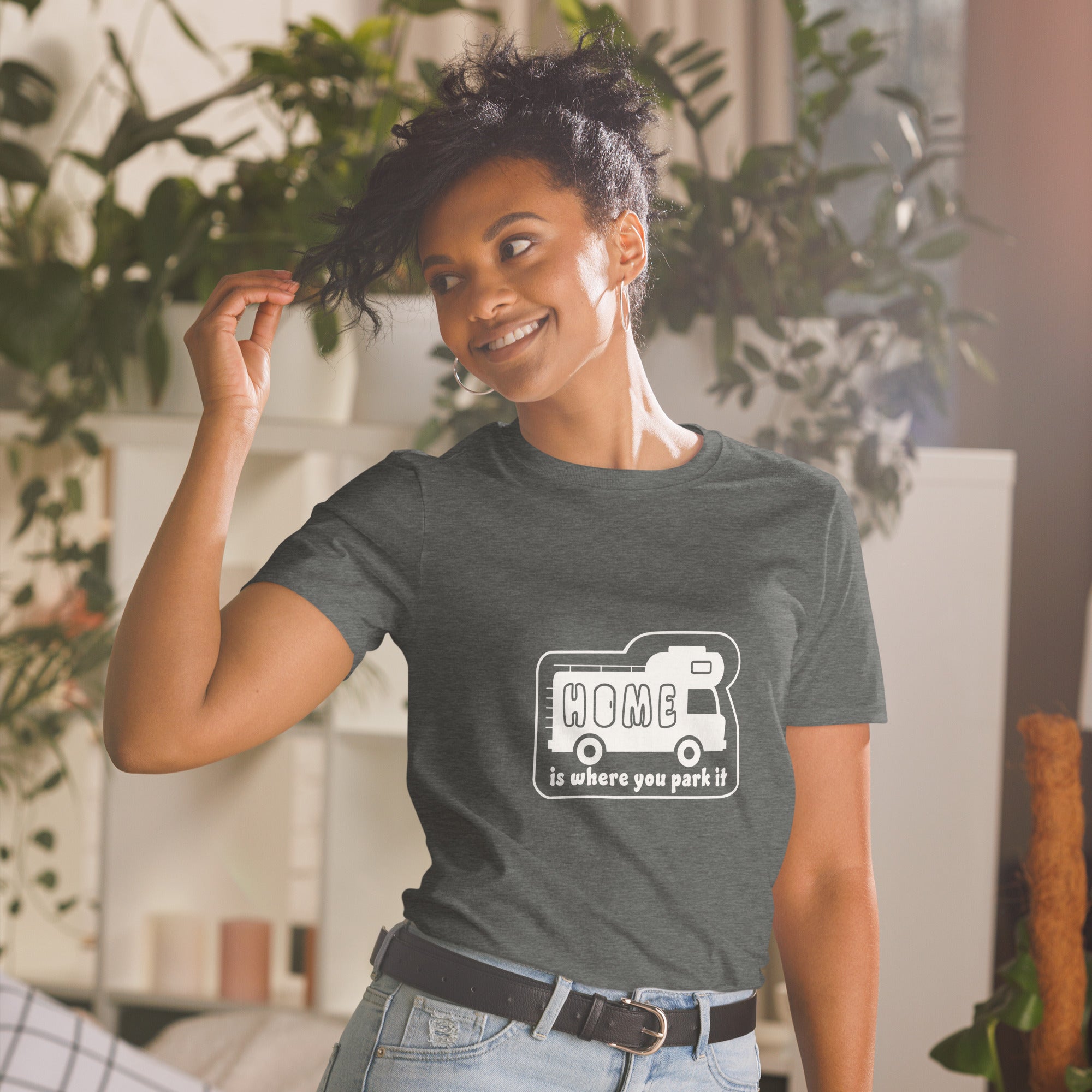 Softstyle Cotton T-Shirt White Camper Van Home is where you park it