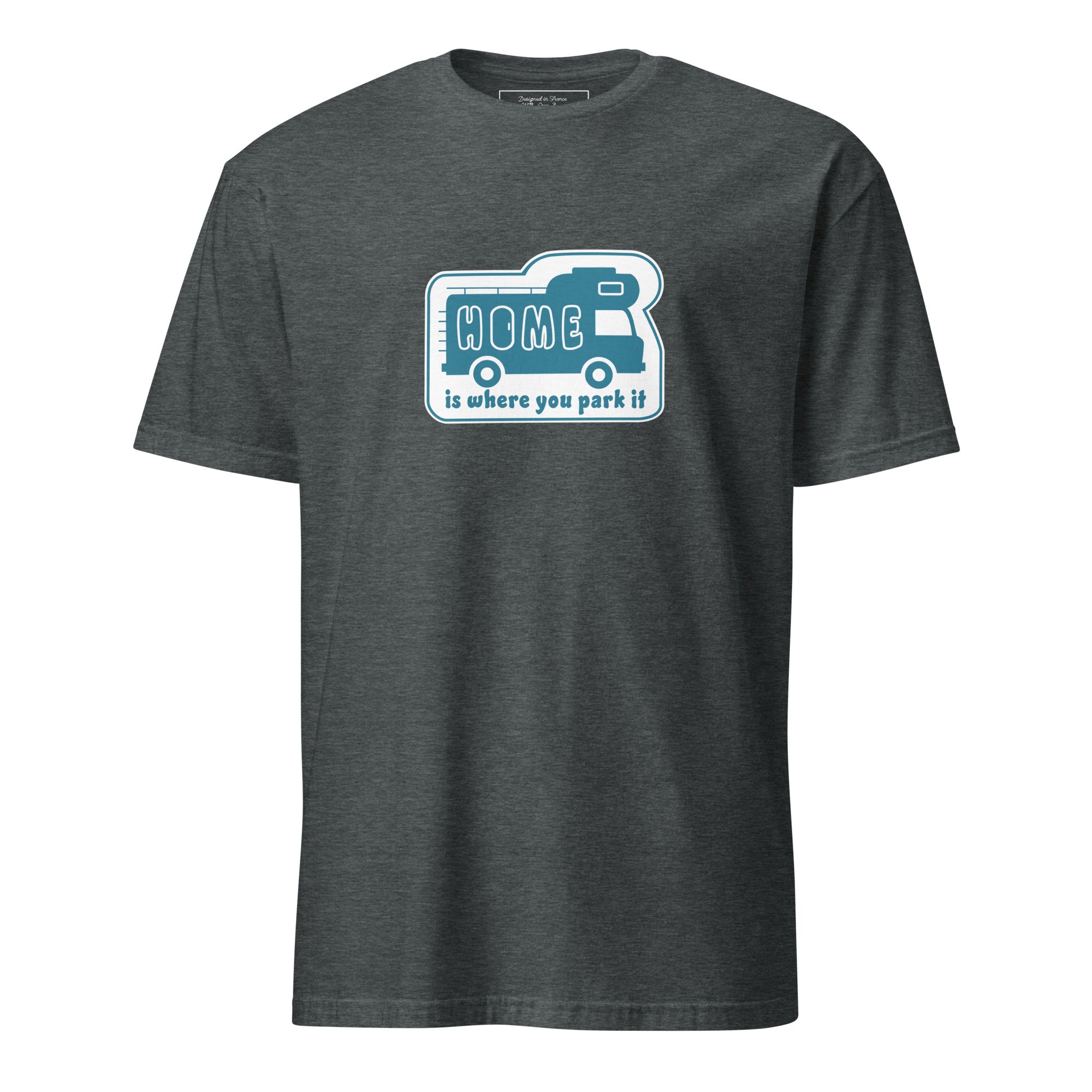 Softstyle Cotton T-Shirt Blue Camper Van Home is where you park it