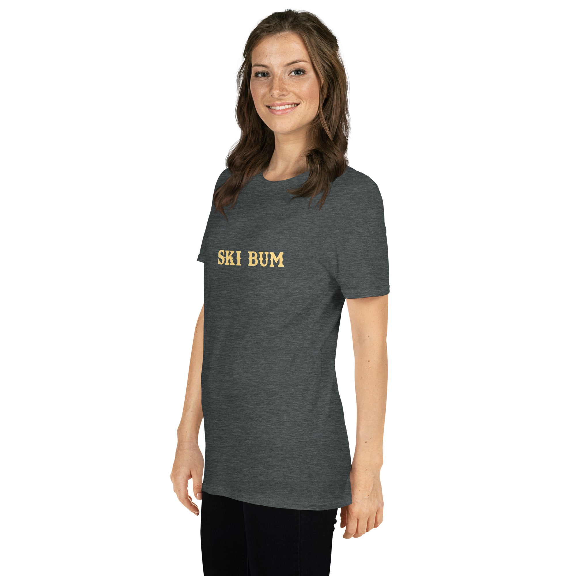 Softstyle Cotton T-Shirt Ski Bum light text