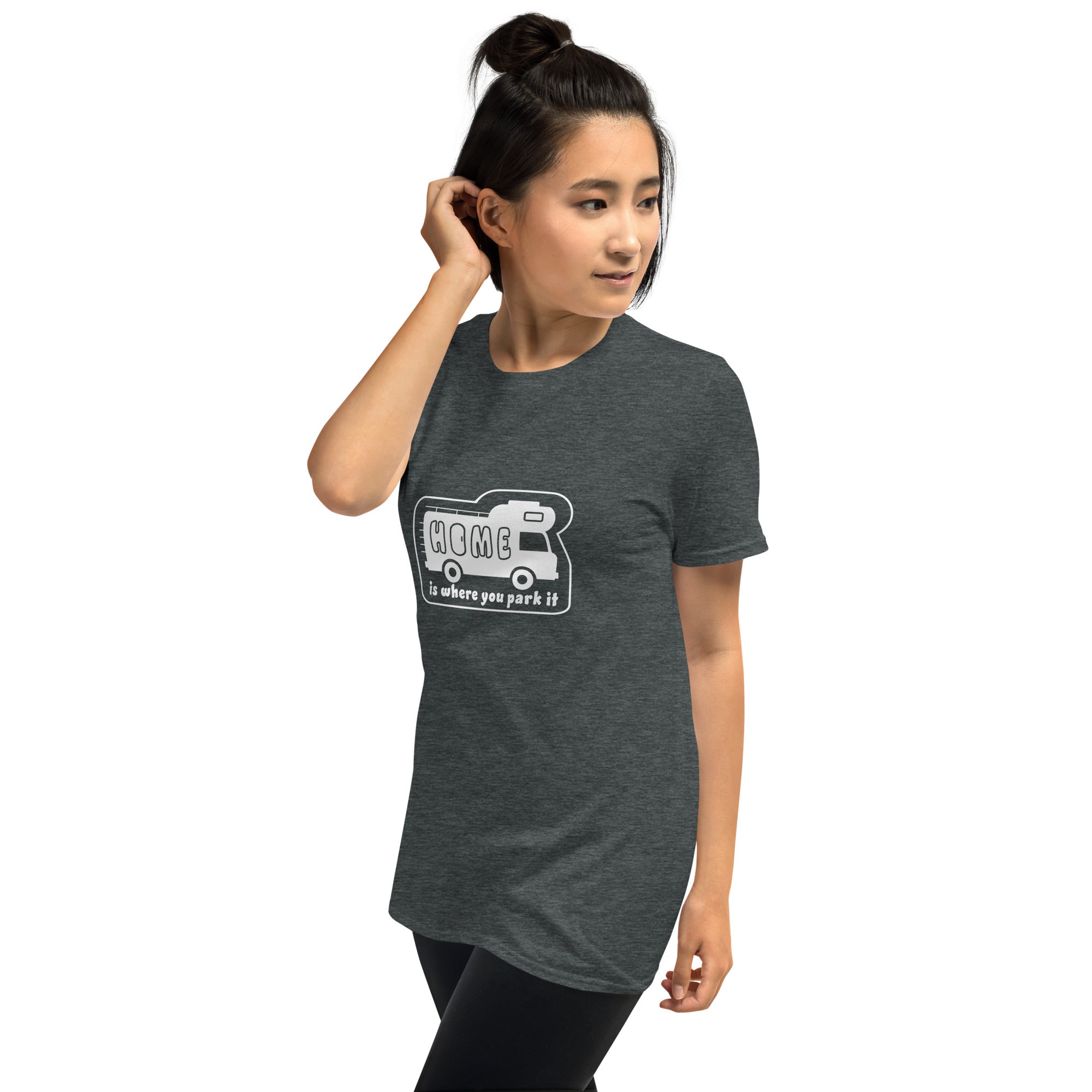 Softstyle Cotton T-Shirt White Camper Van Home is where you park it