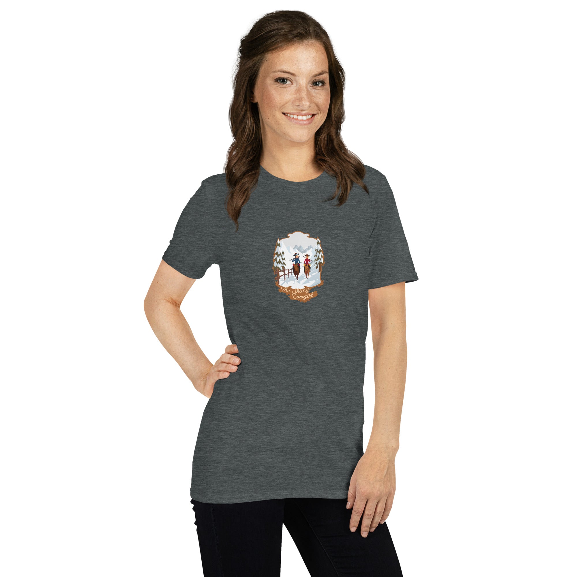 T-shirt softstyle en coton The Skiing Cowgirl (face & dos)