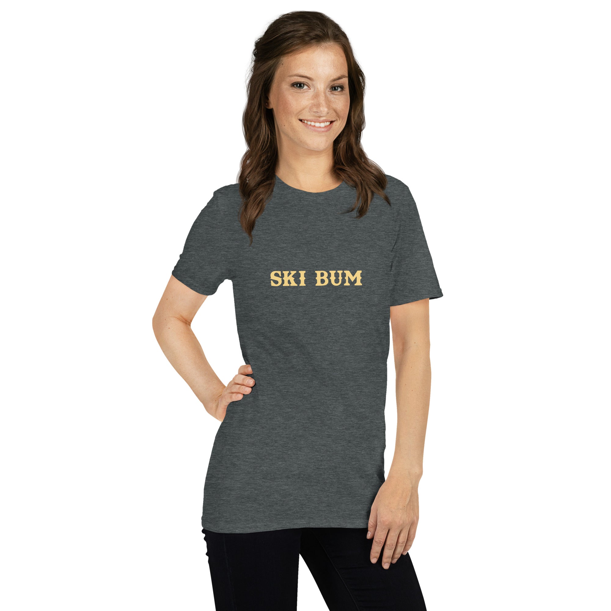 Softstyle Cotton T-Shirt Ski Bum light text