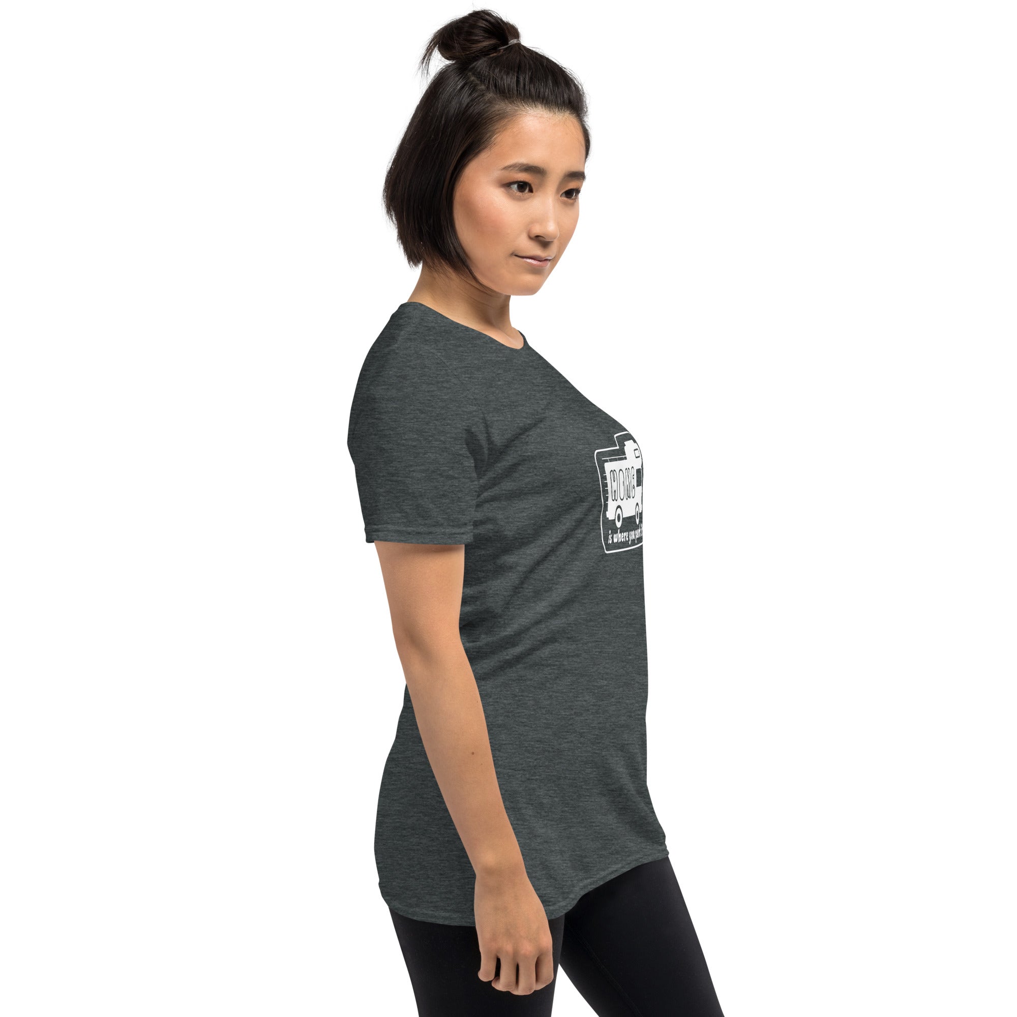 Softstyle Cotton T-Shirt White Camper Van Home is where you park it