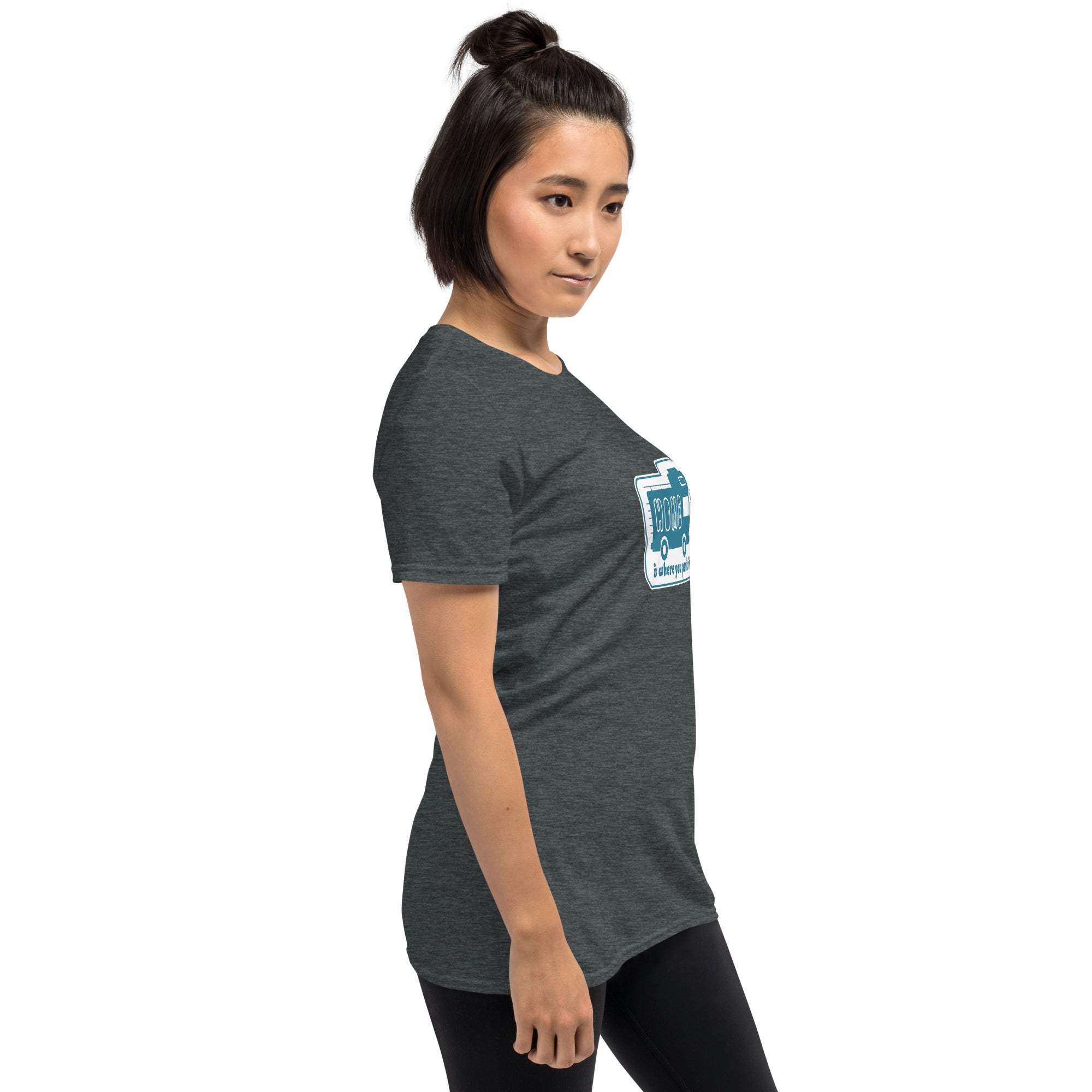 Softstyle Cotton T-Shirt Blue Camper Van Home is where you park it
