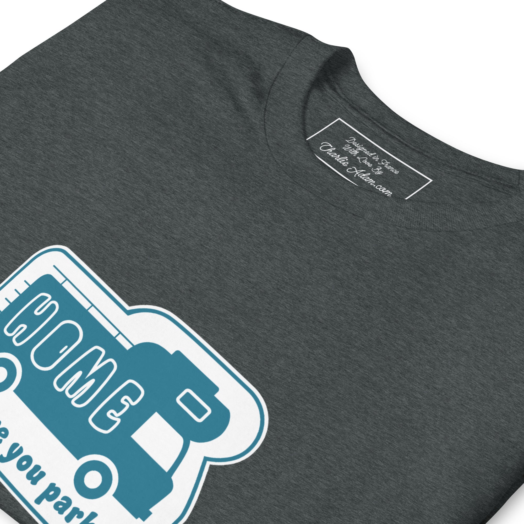 Softstyle Cotton T-Shirt Blue Camper Van Home is where you park it