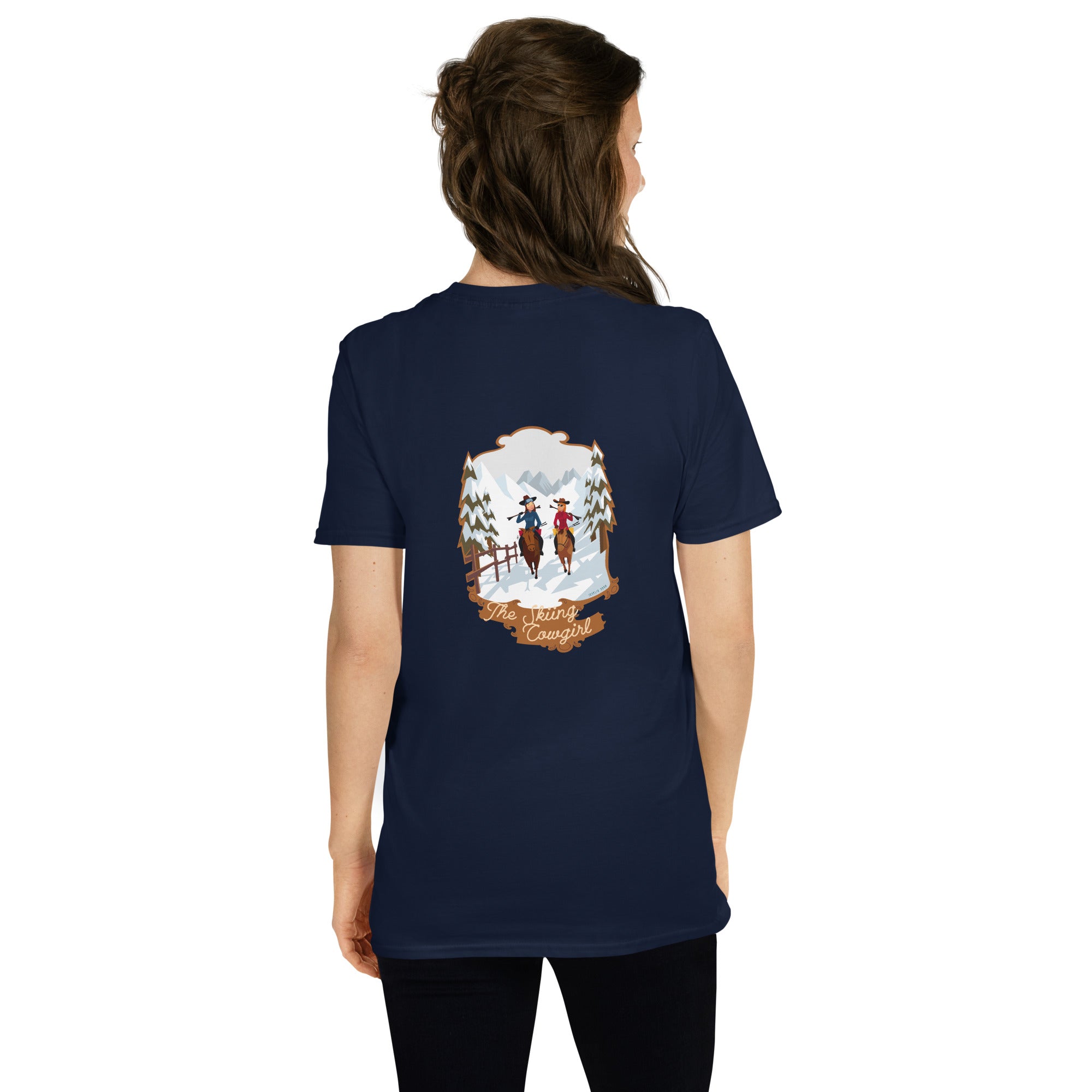 T-shirt softstyle en coton The Skiing Cowgirl (face & dos)