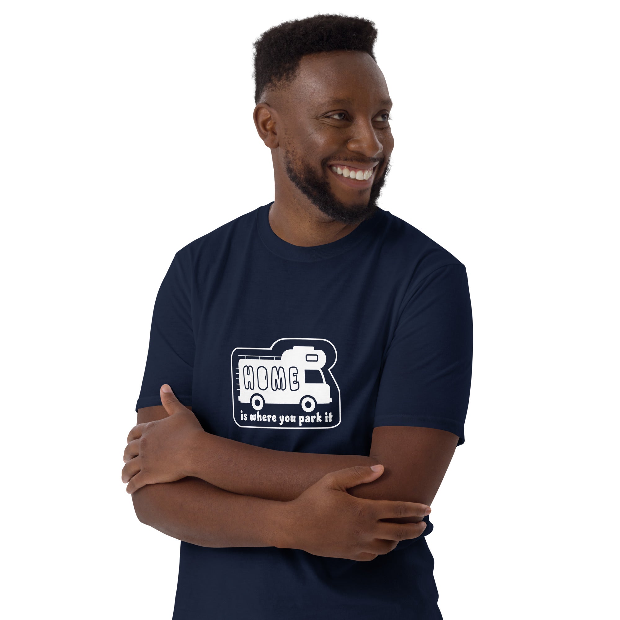 Softstyle Cotton T-Shirt White Camper Van Home is where you park it