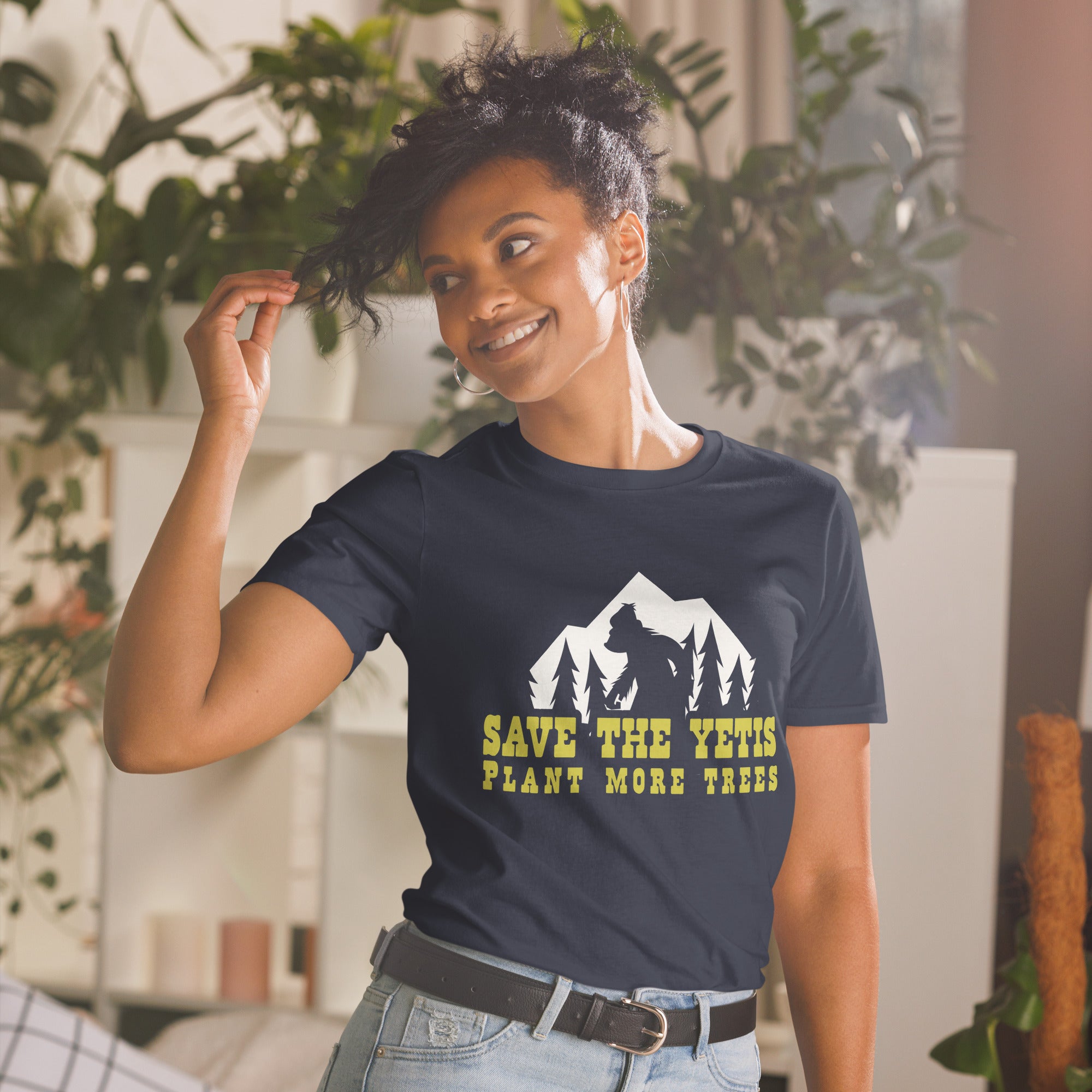 T-shirt softstyle en coton Save the Yetis Plant more Trees