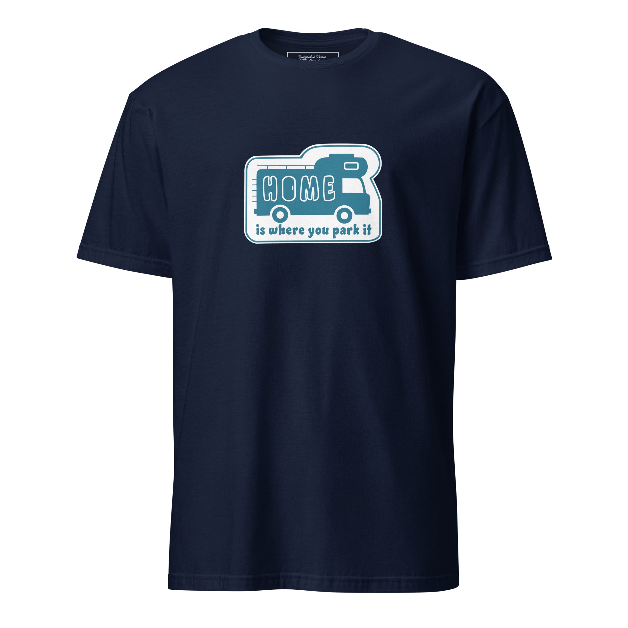 Softstyle Cotton T-Shirt Blue Camper Van Home is where you park it