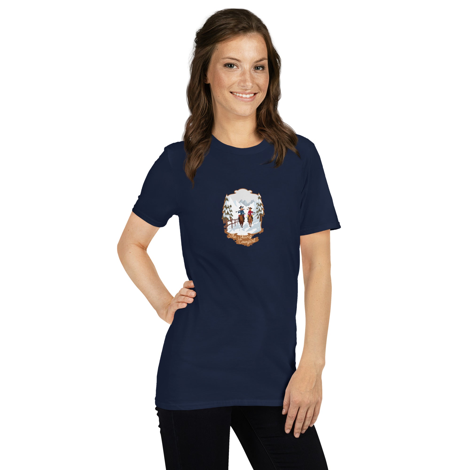 T-shirt softstyle en coton The Skiing Cowgirl (face & dos)