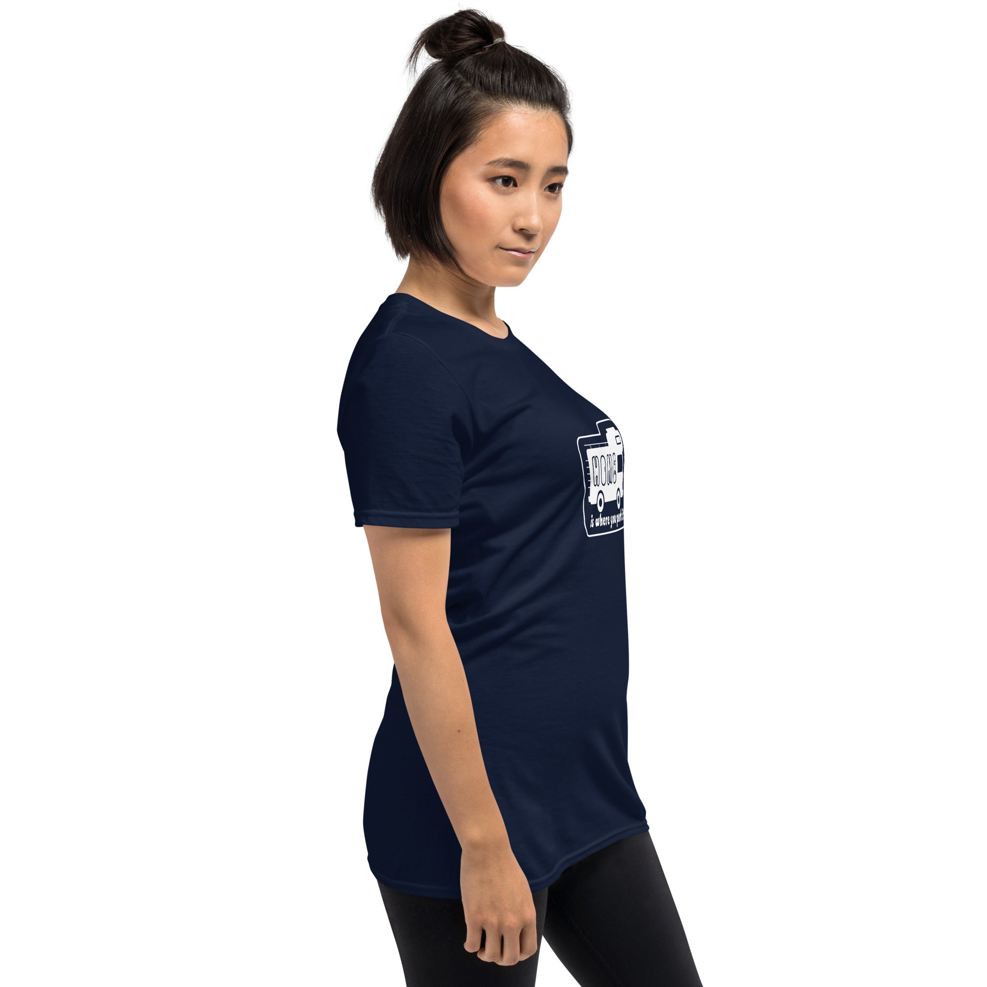 Softstyle Cotton T-Shirt White Camper Van Home is where you park it