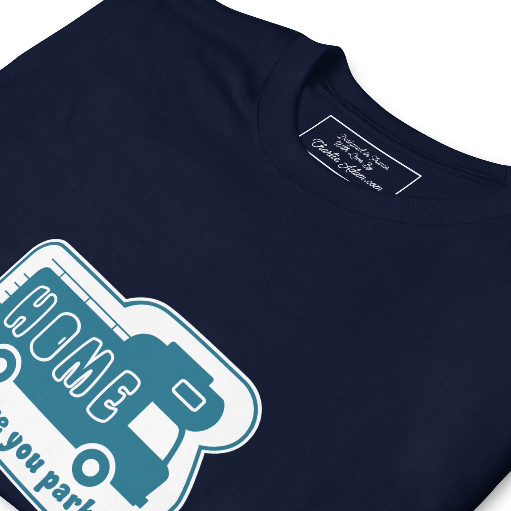 Softstyle Cotton T-Shirt Blue Camper Van Home is where you park it
