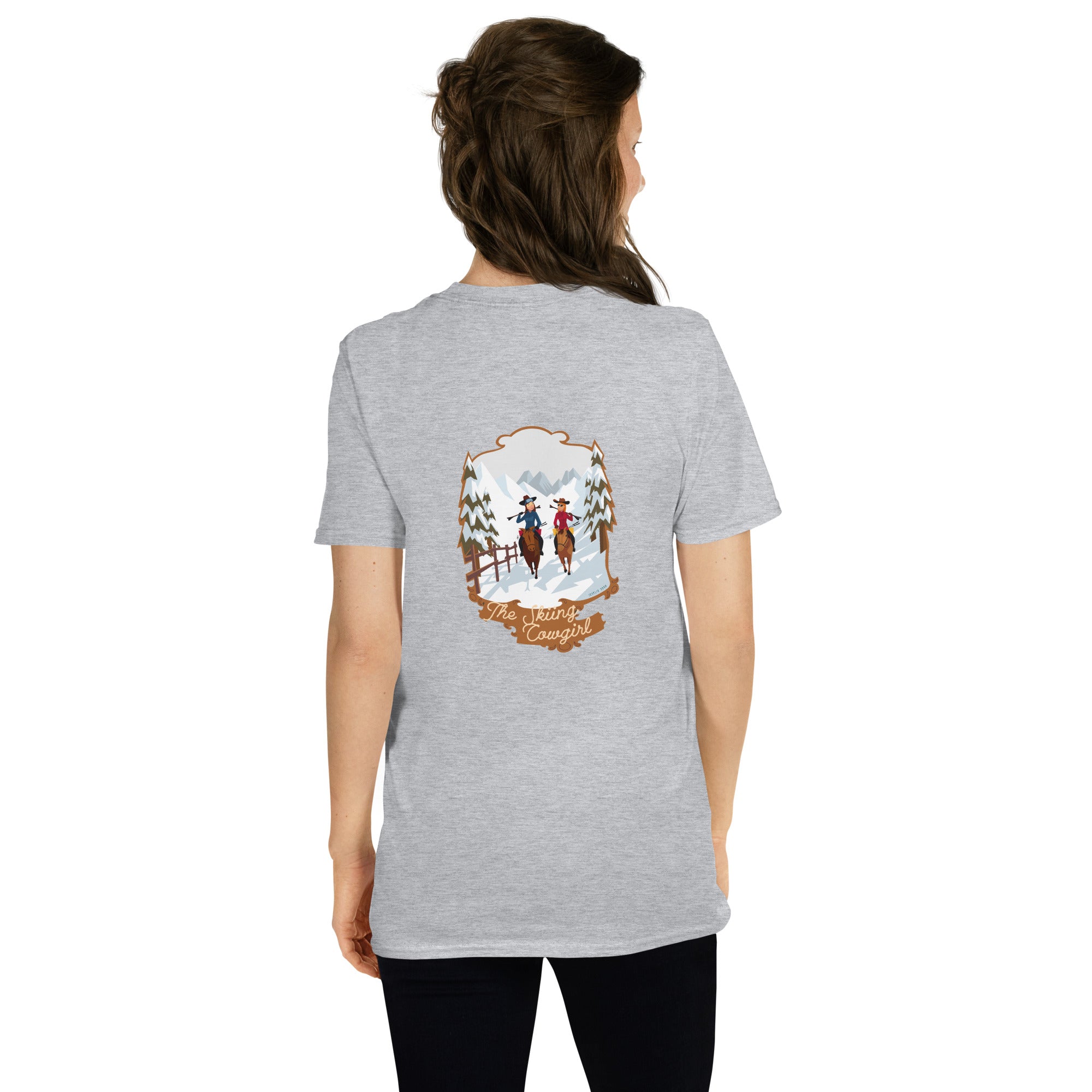 T-shirt softstyle en coton The Skiing Cowgirl (face & dos)