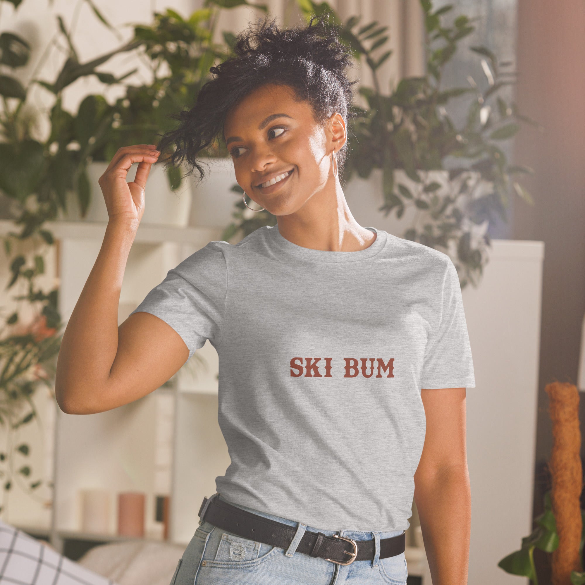Softstyle Cotton T-Shirt Ski Bum dark text