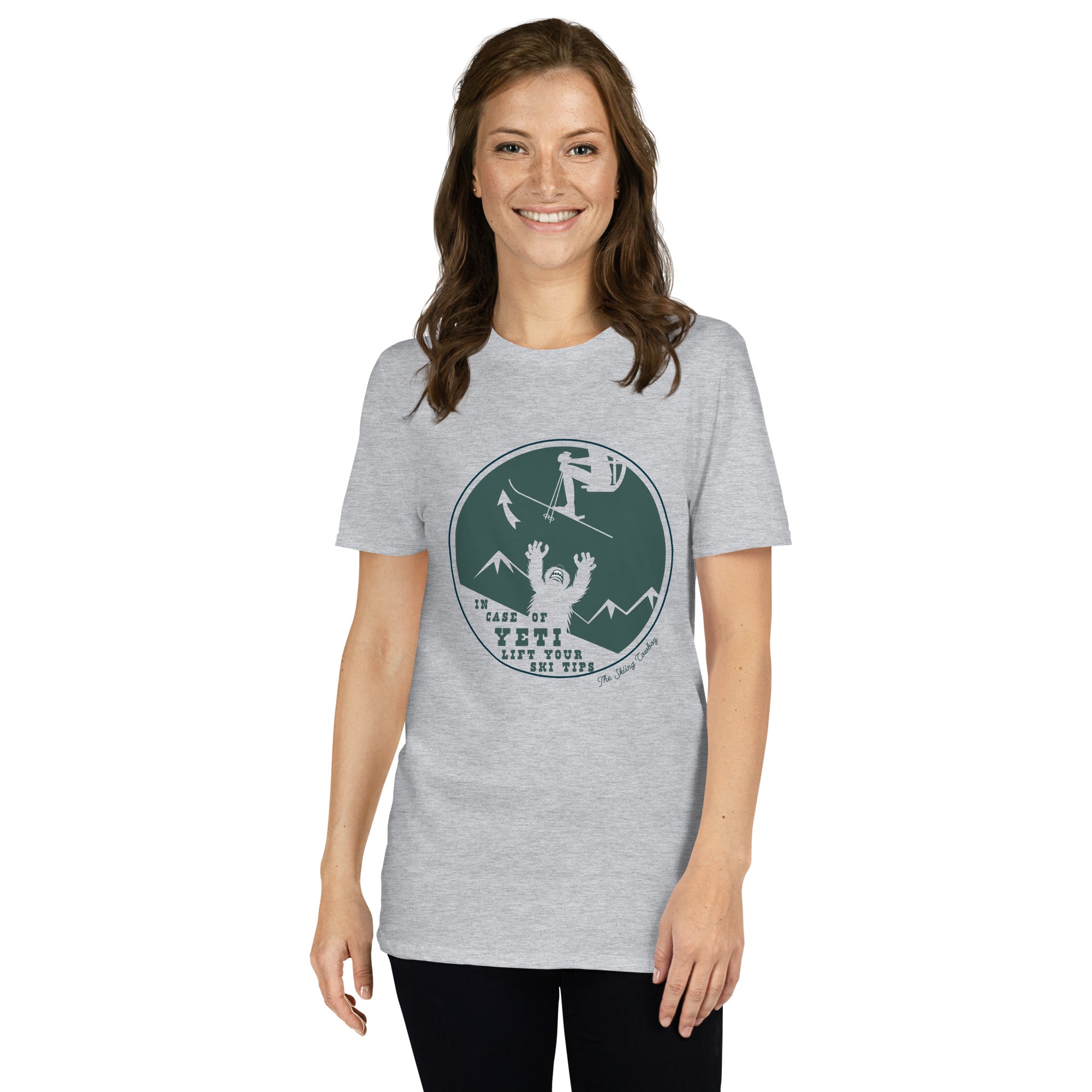 T-shirt softstyle en coton In case of Yeti, lift your ski tips
