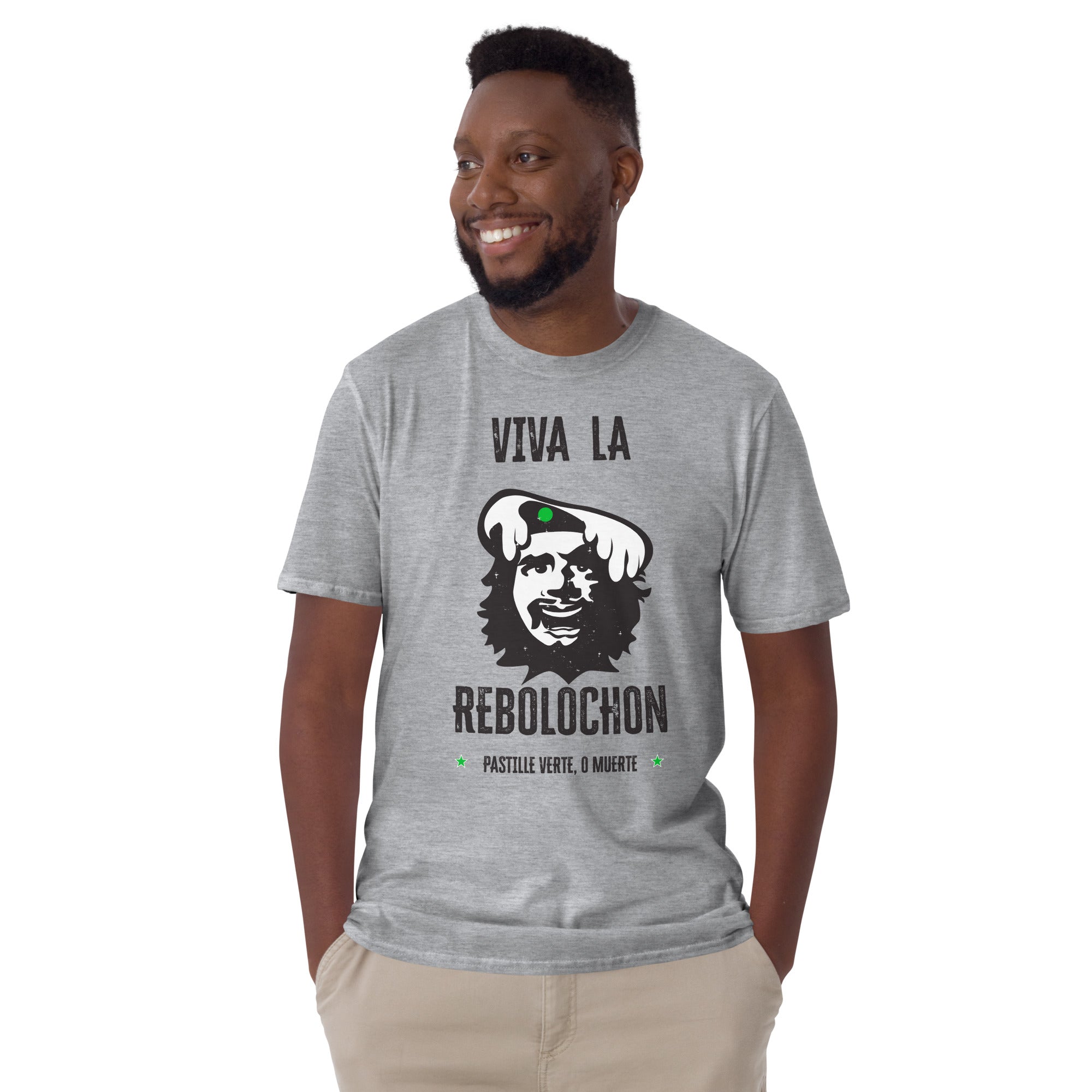 T-shirt softstyle en coton Le Che Savoyard Viva la Rebolochon Foncé