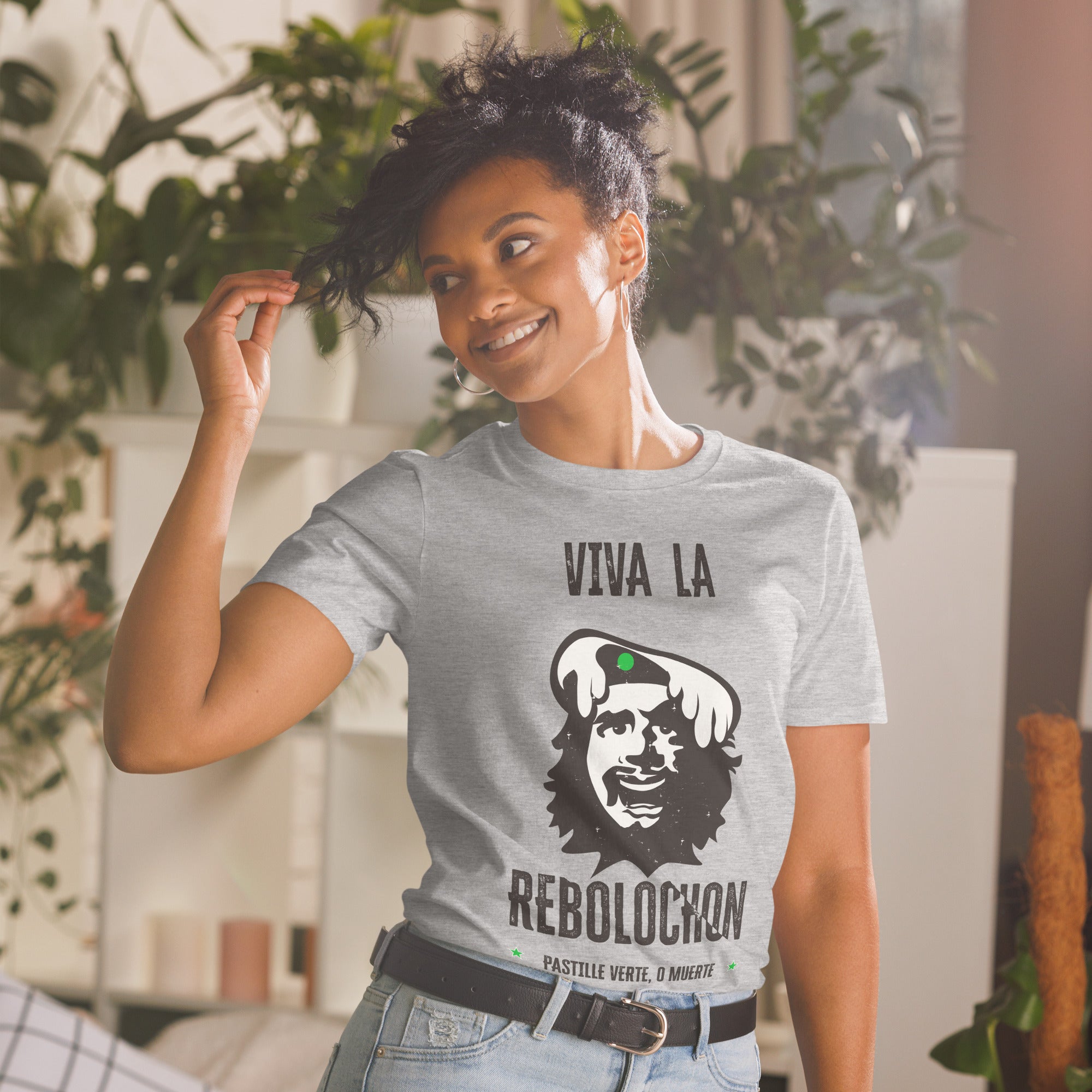 T-shirt softstyle en coton Le Che Savoyard Viva la Rebolochon Foncé