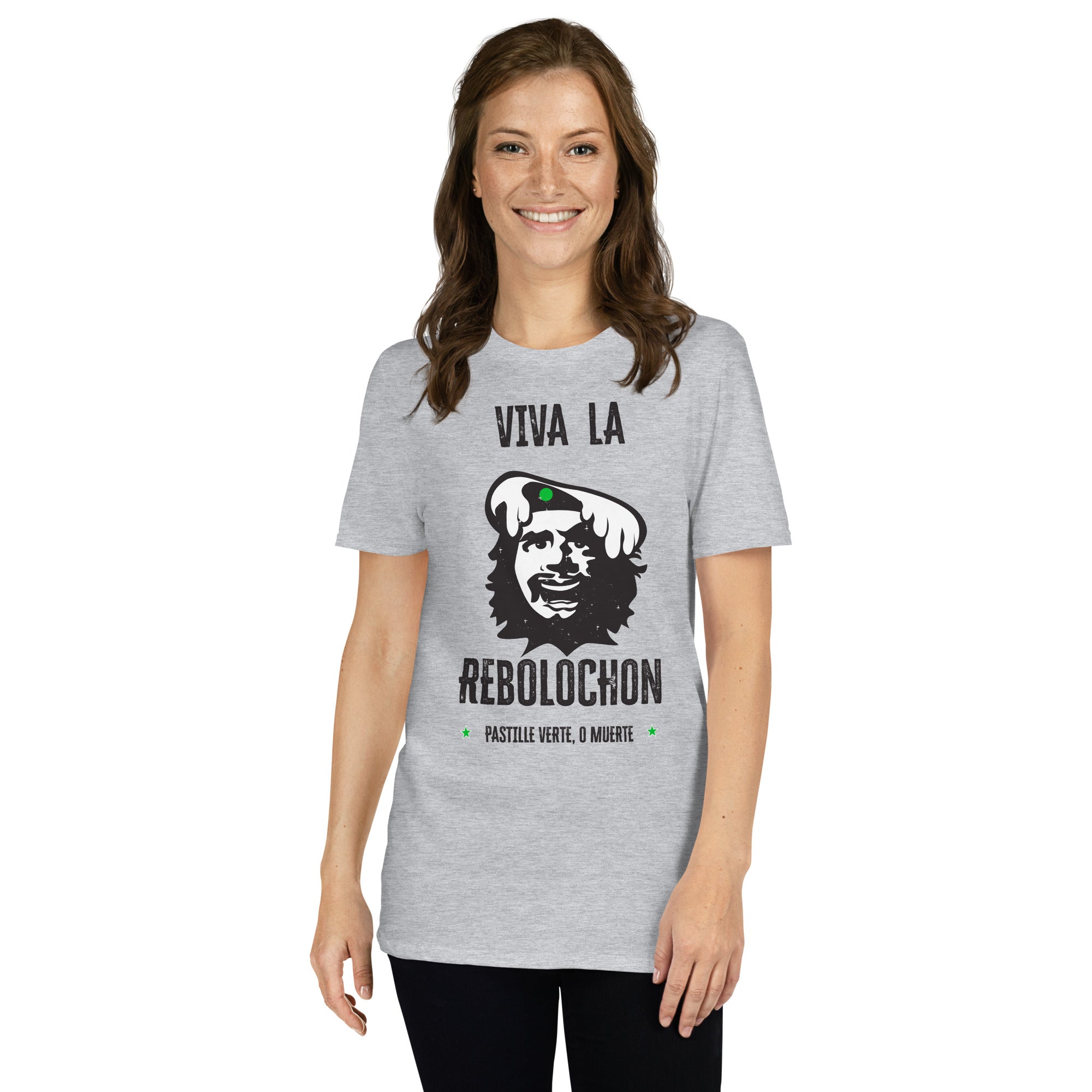 T-shirt softstyle en coton Le Che Savoyard Viva la Rebolochon Foncé