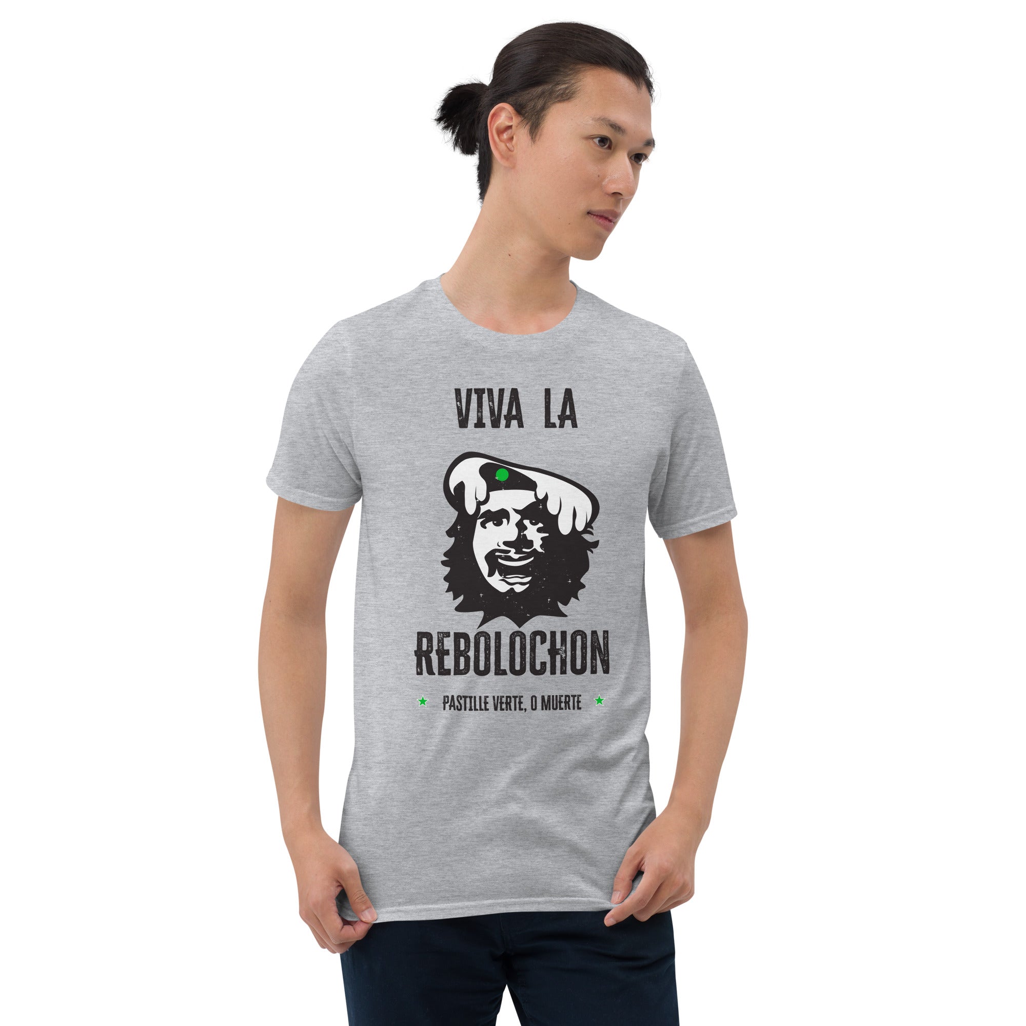 T-shirt softstyle en coton Le Che Savoyard Viva la Rebolochon Foncé