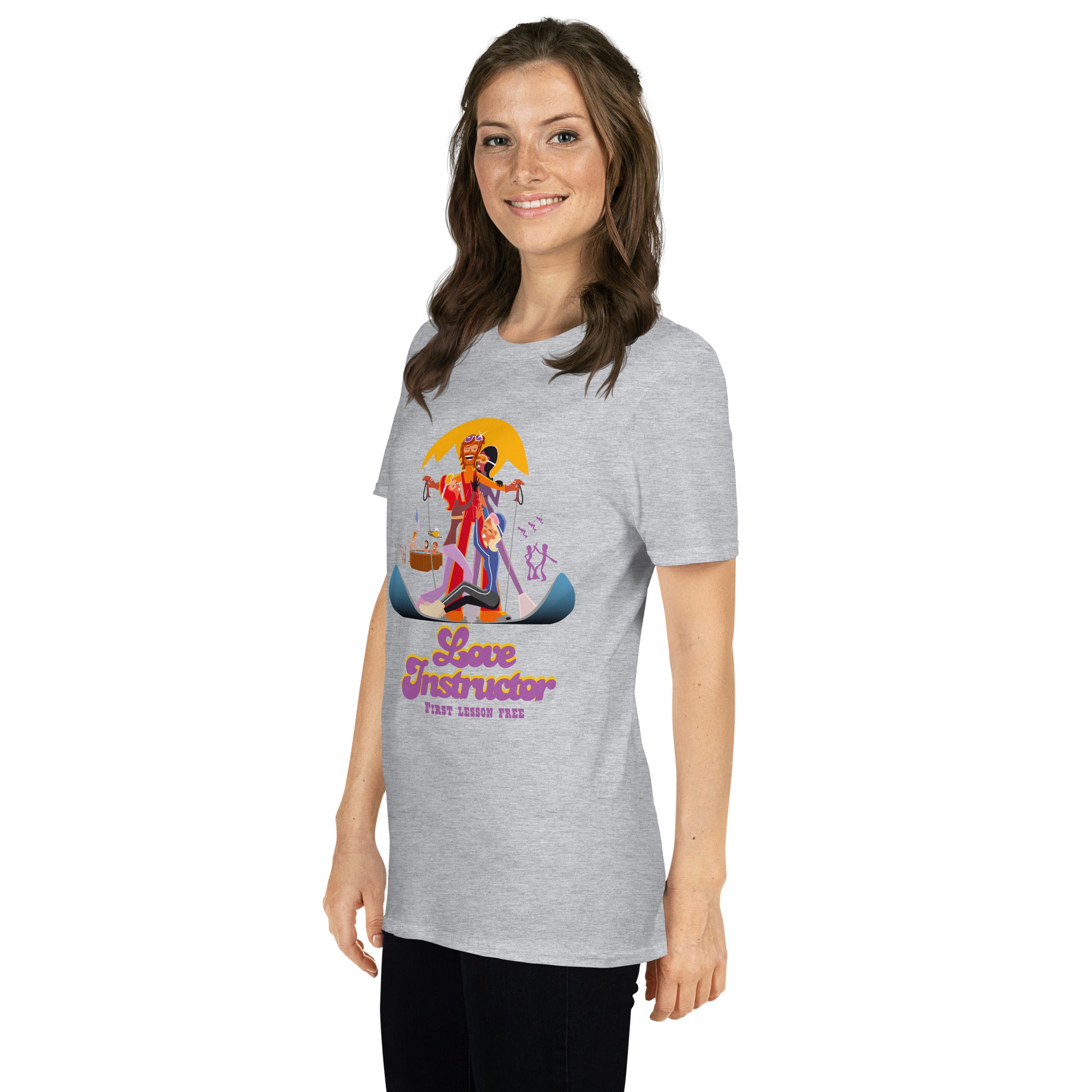 T-shirt softstyle en coton Love instructor First lesson free
