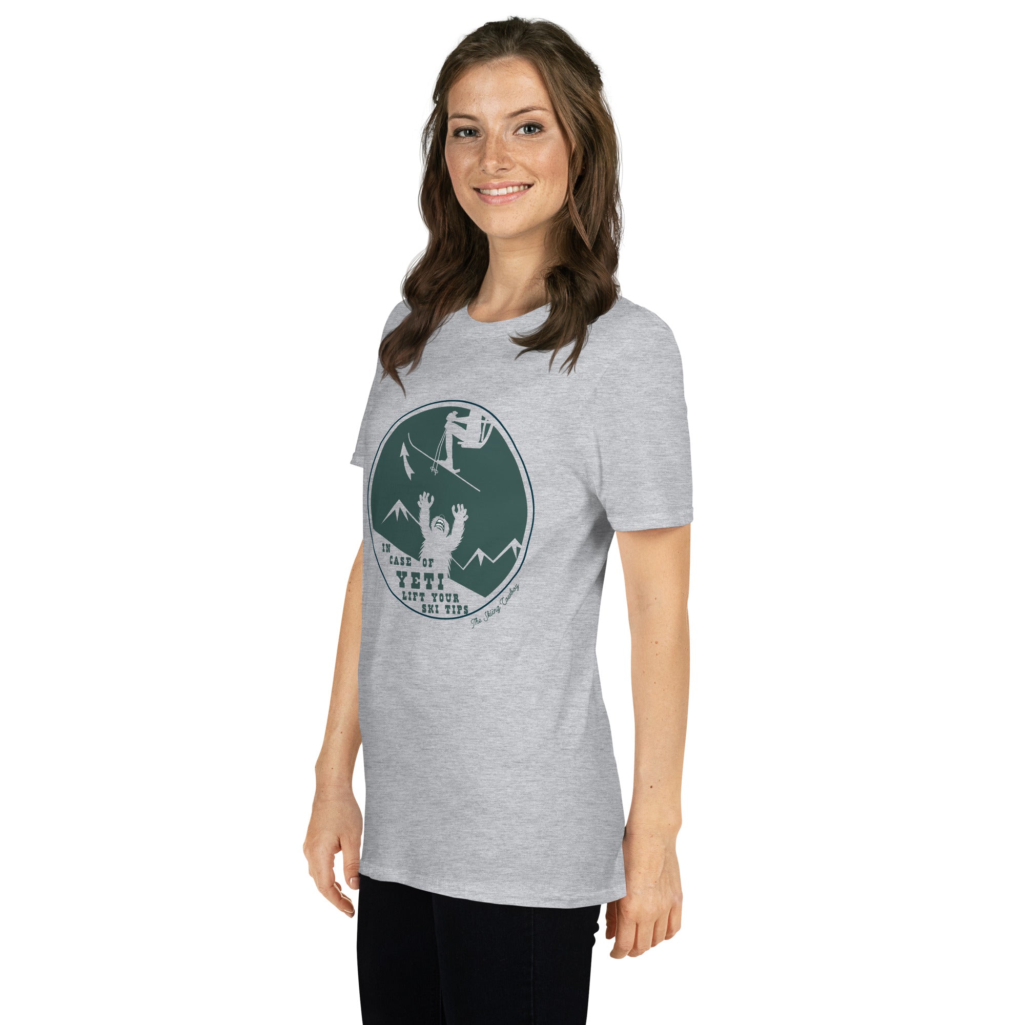 T-shirt softstyle en coton In case of Yeti, lift your ski tips