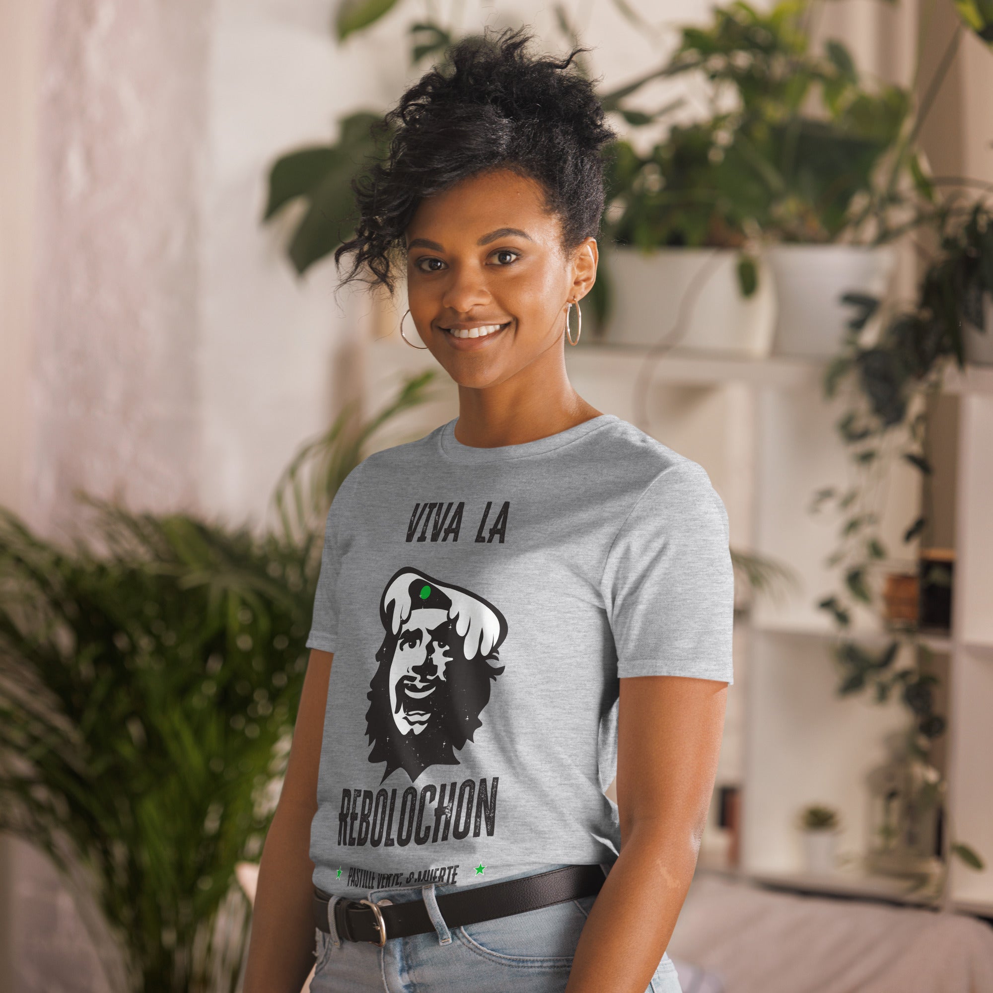 T-shirt softstyle en coton Le Che Savoyard Viva la Rebolochon Foncé