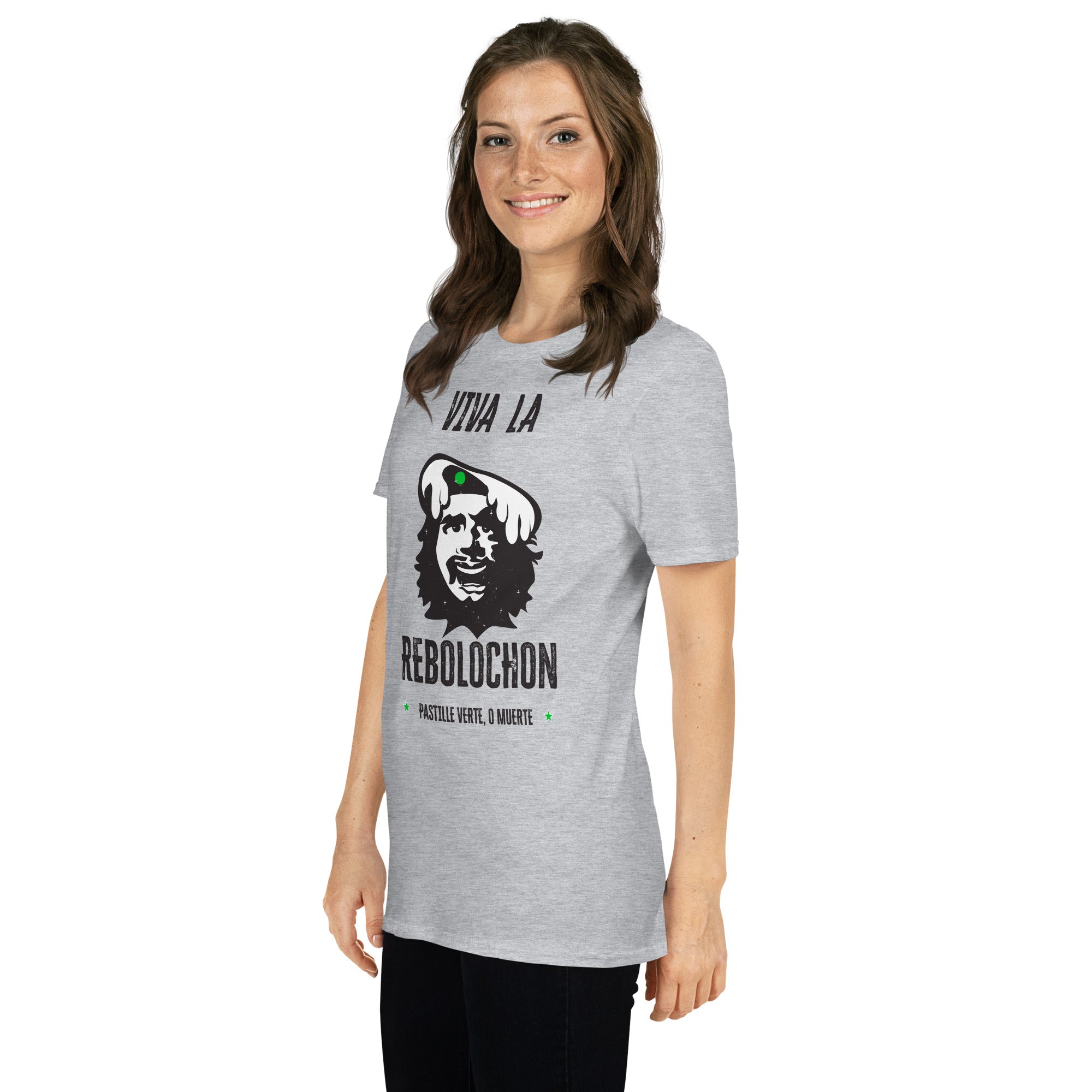 T-shirt softstyle en coton Le Che Savoyard Viva la Rebolochon Foncé