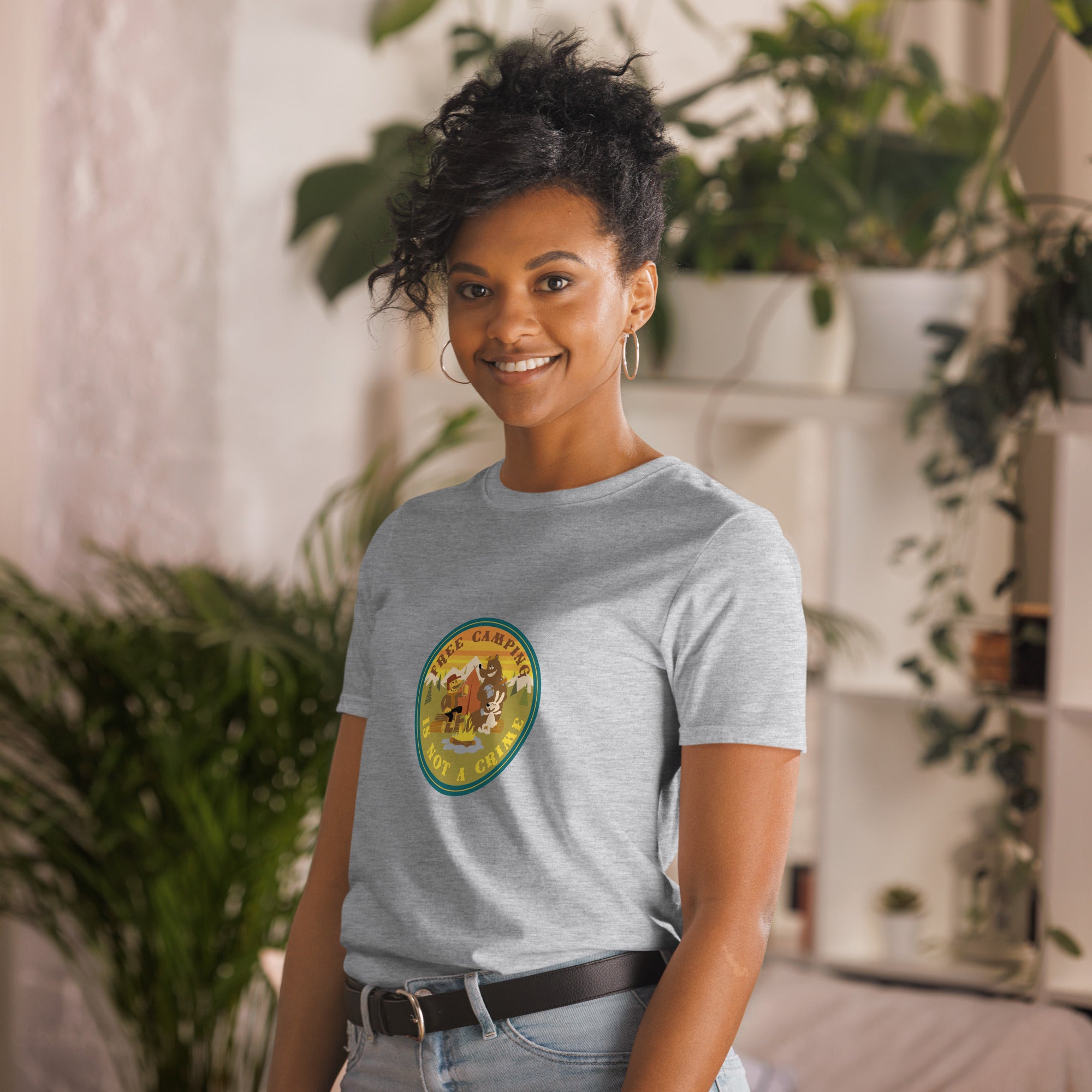 Softstyle Cotton T-Shirt Free camping is not a crime