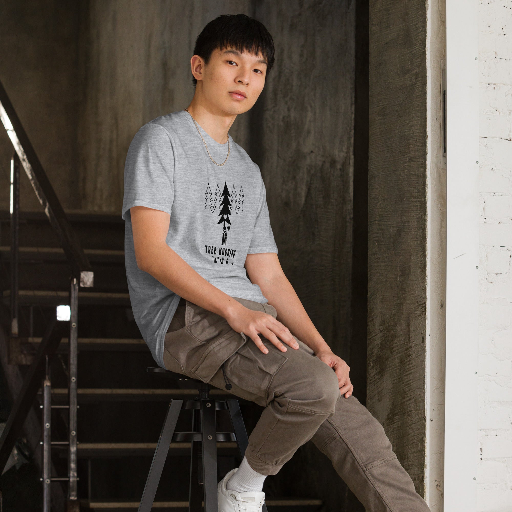 T-shirt softstyle en coton Tree hugging zone black