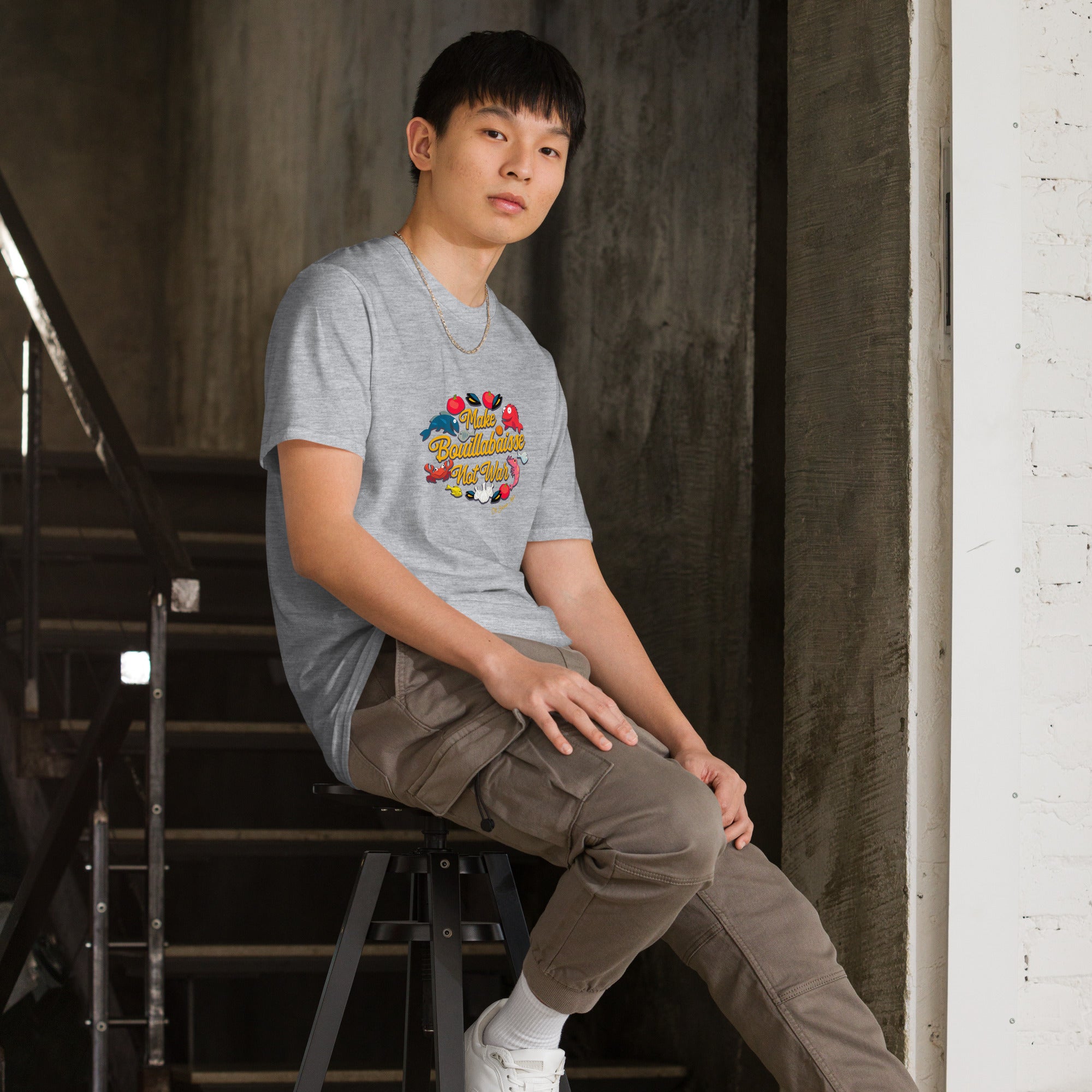 T-shirt softstyle en coton Make Bouillabaisse Not War Oh Bonne Mer