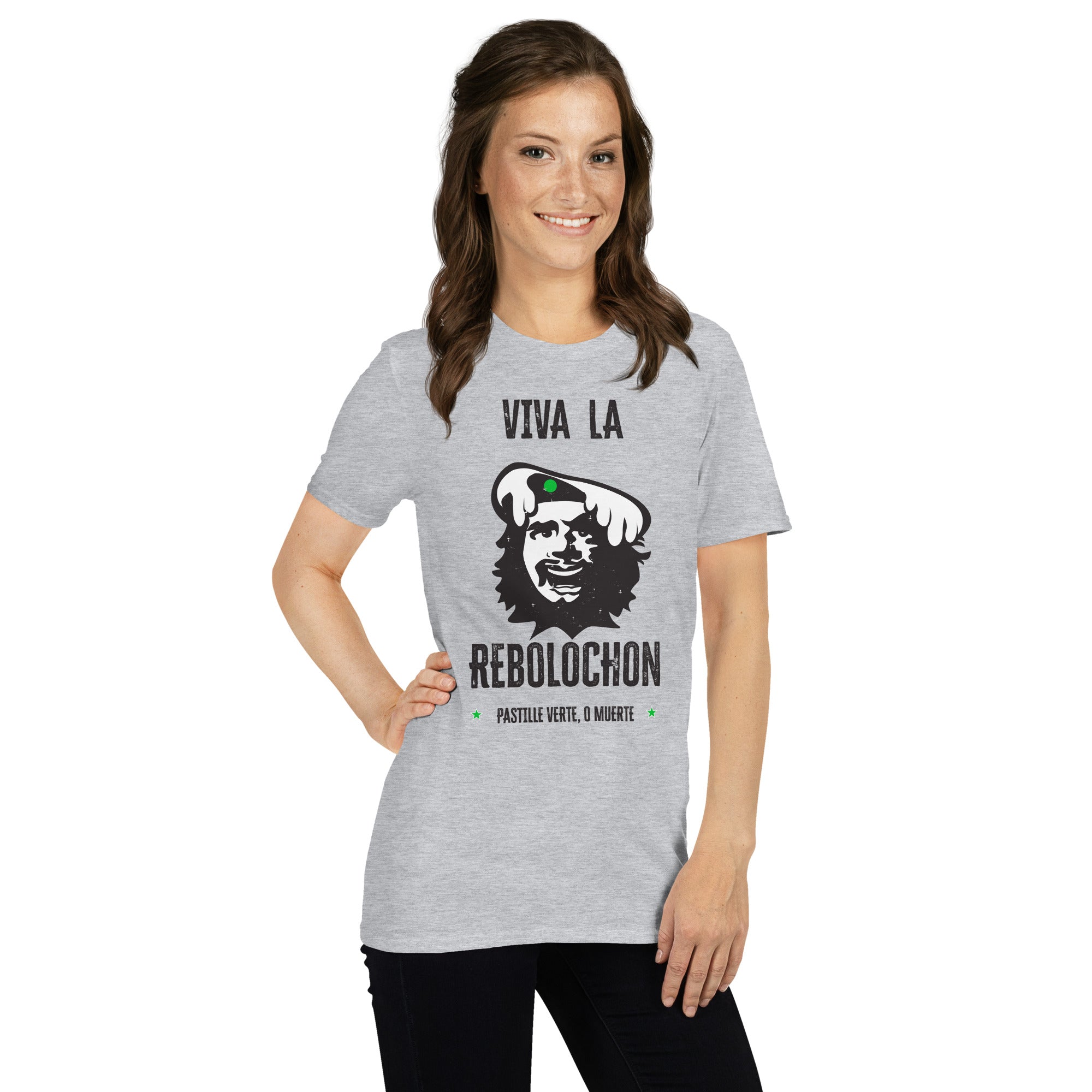 T-shirt softstyle en coton Le Che Savoyard Viva la Rebolochon Foncé