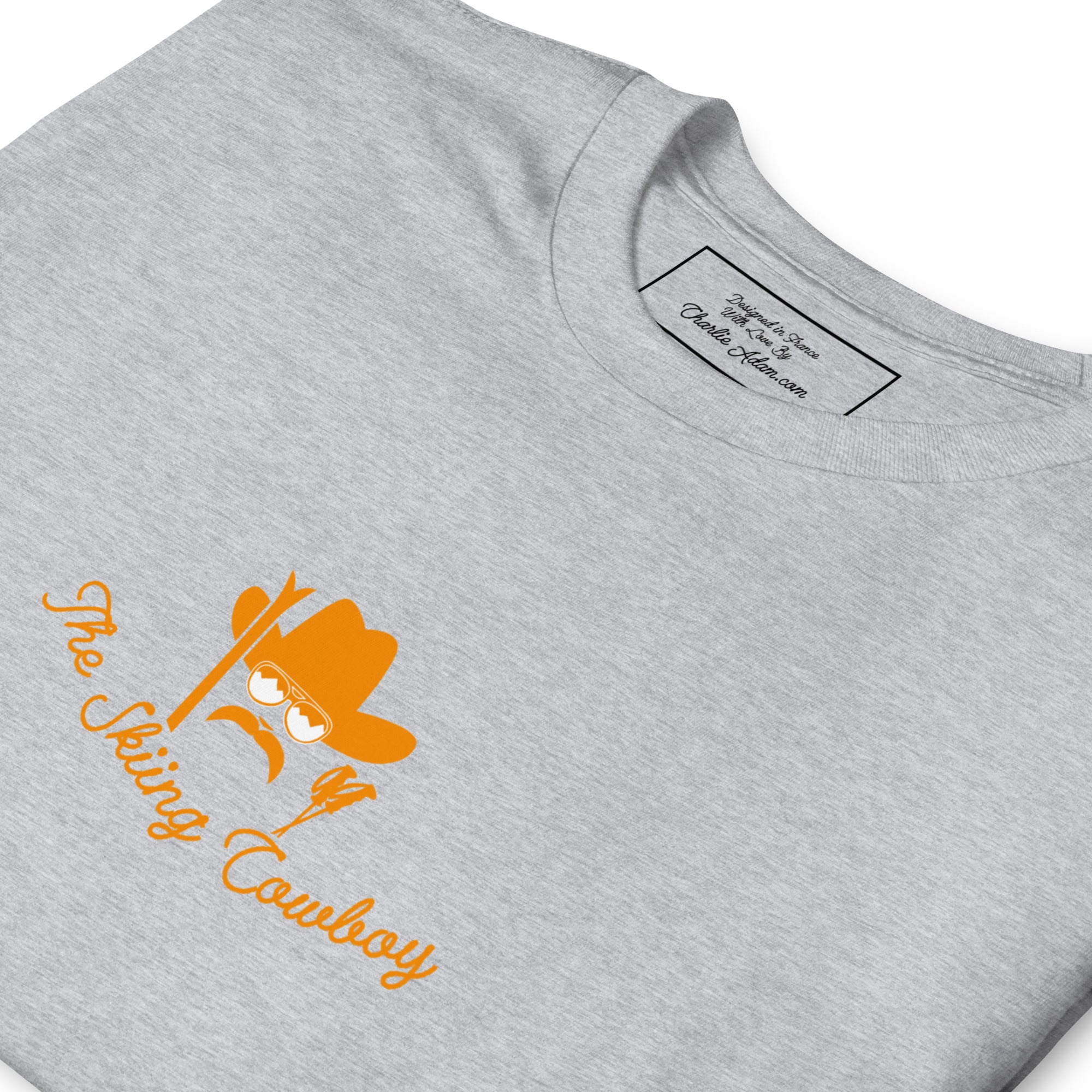 T-shirt softstyle en coton Skiing Cowboy (face) & Ski Fight at OK Corral Outline (dos)