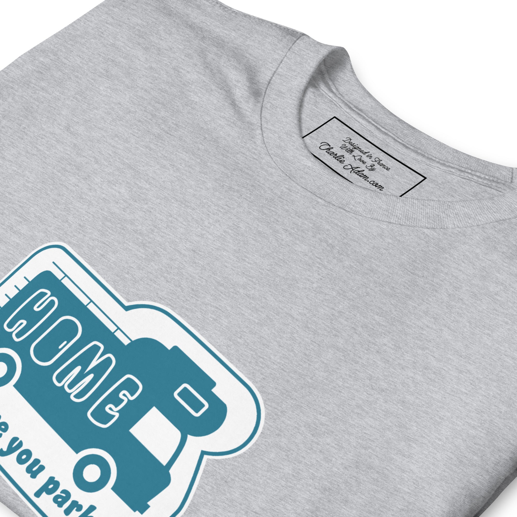 Softstyle Cotton T-Shirt Blue Camper Van Home is where you park it