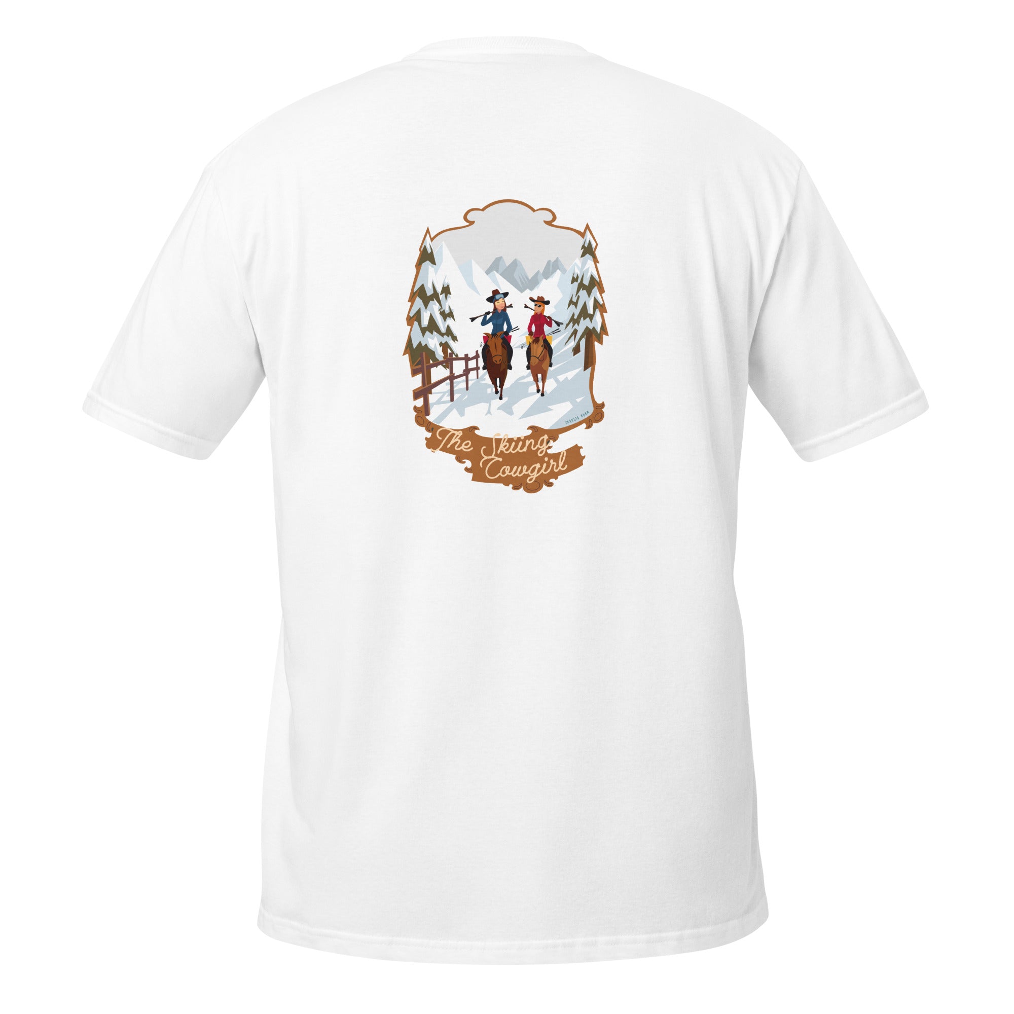 T-shirt softstyle en coton The Skiing Cowgirl (face & dos)