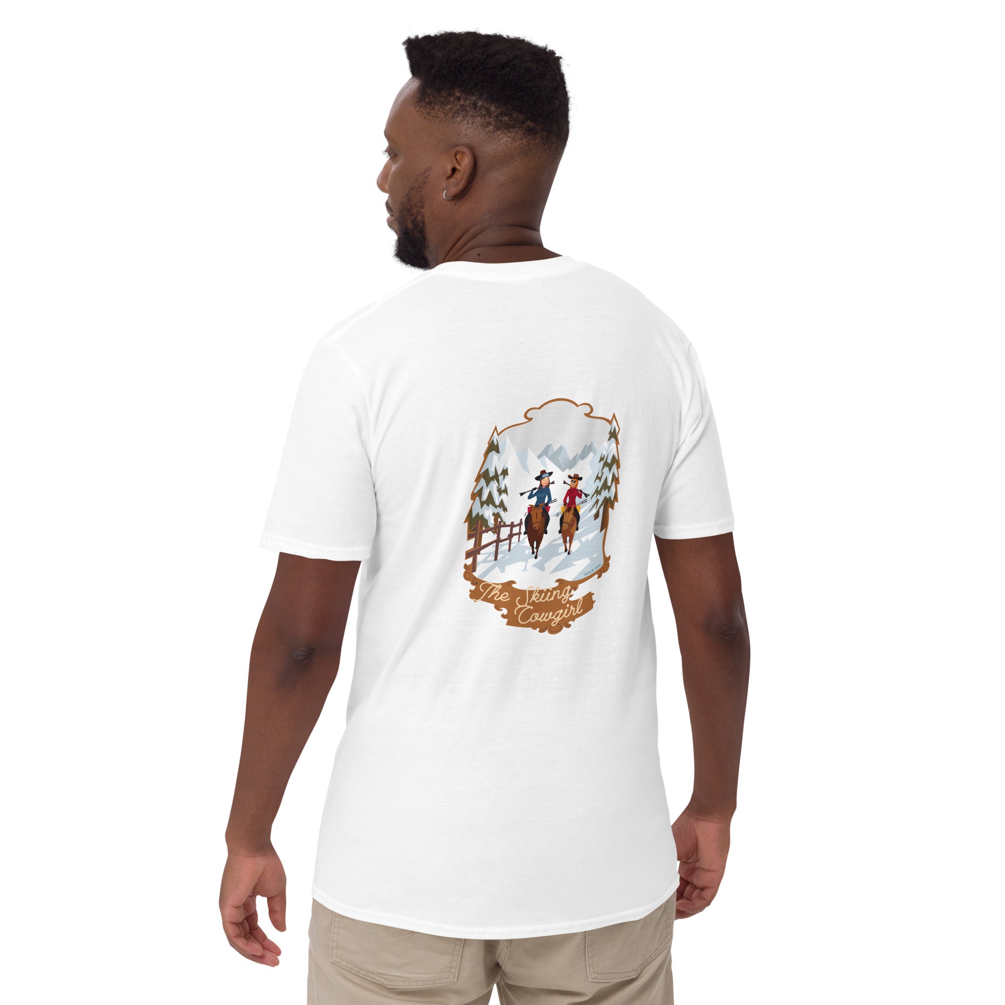 T-shirt softstyle en coton The Skiing Cowgirl (face & dos)