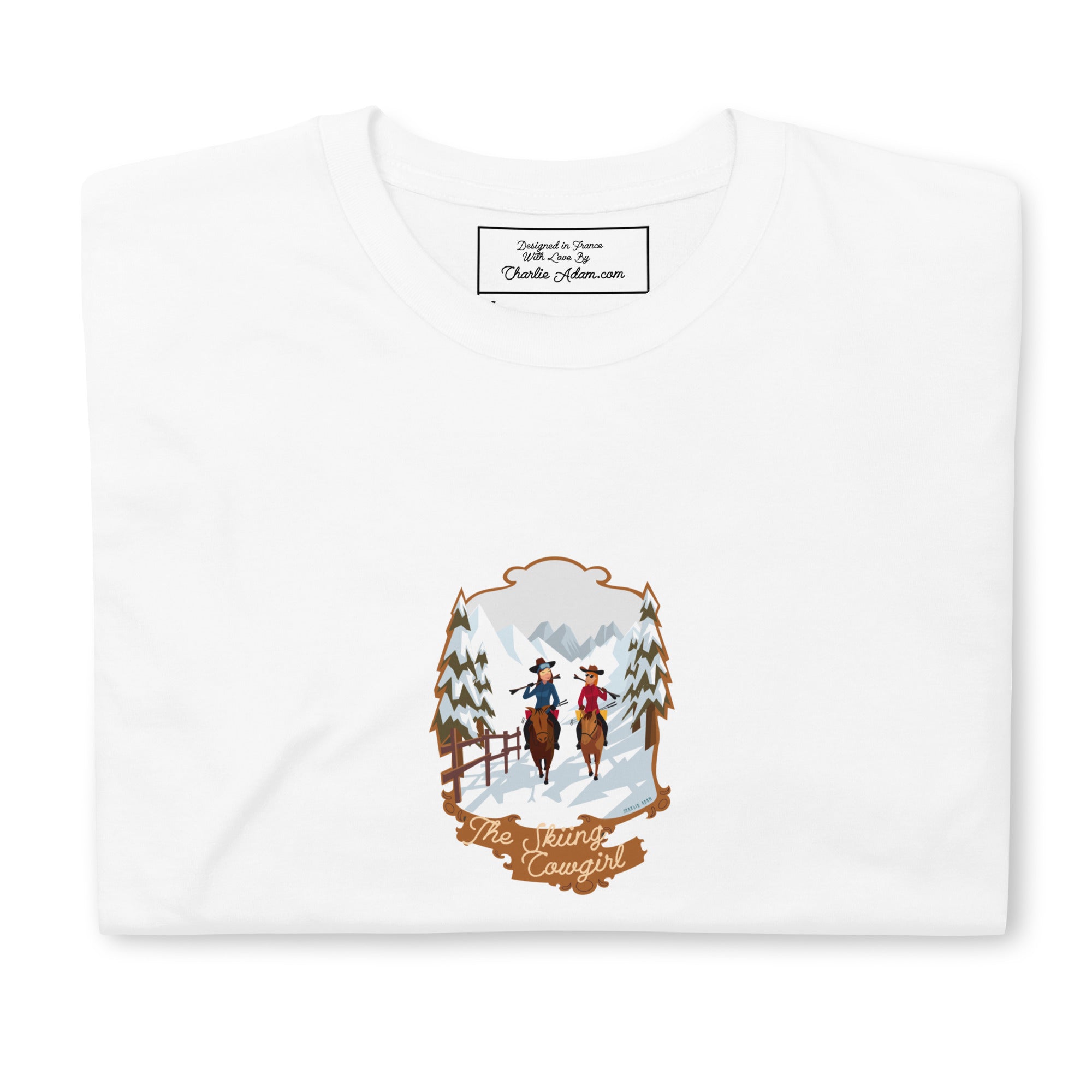 T-shirt softstyle en coton The Skiing Cowgirl (face & dos)