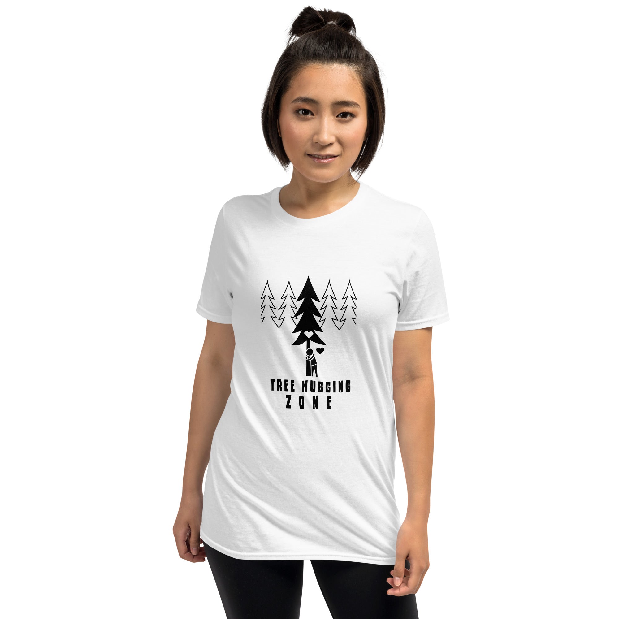T-shirt softstyle en coton Tree hugging zone black