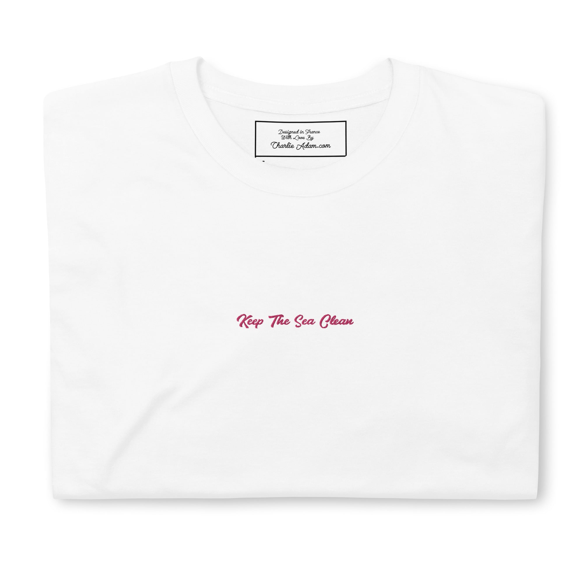 T-shirt softstyle en coton Keep The Sea Clean Flamingo brodé